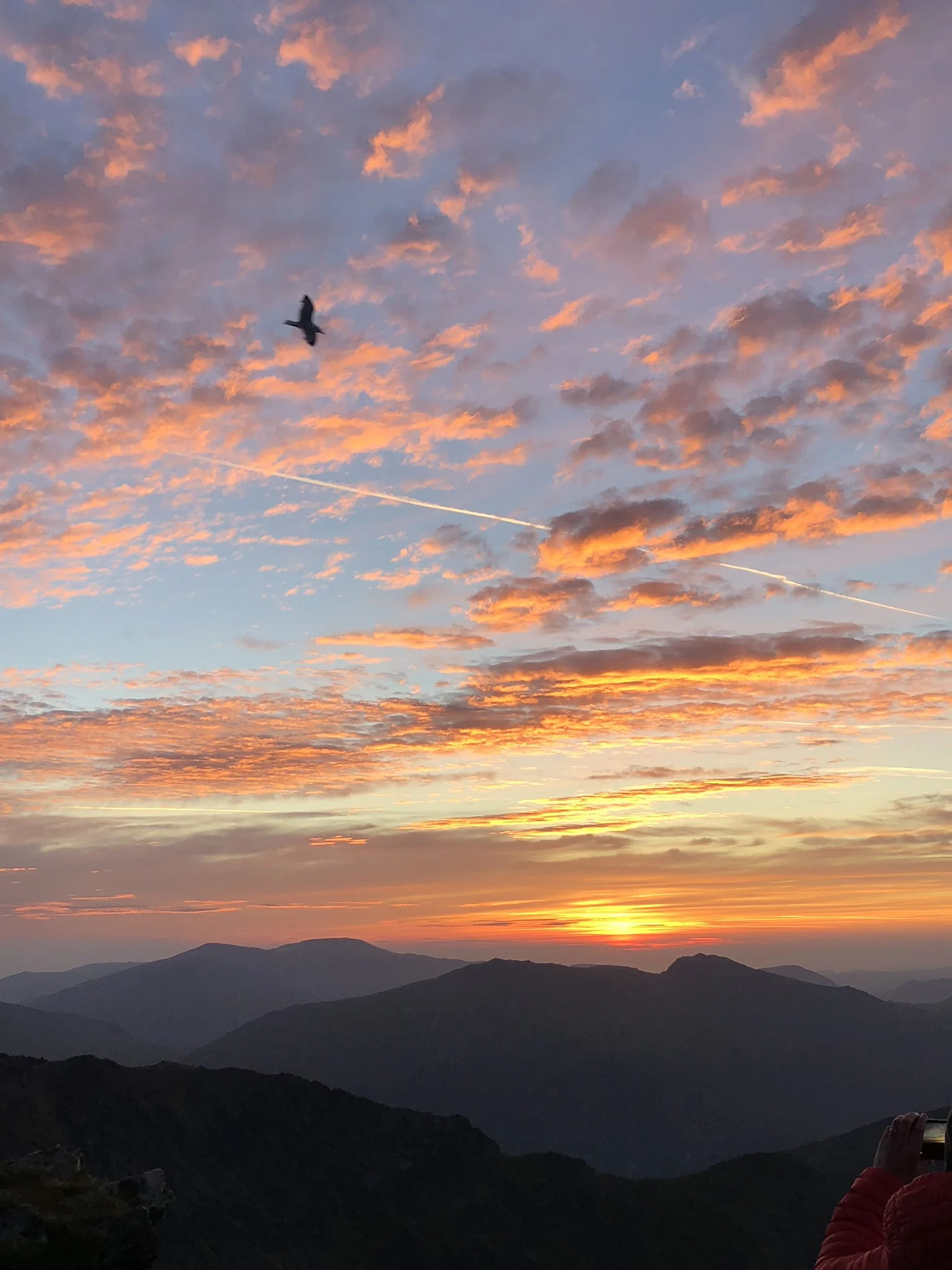 The sun rising from Snowdon’s summit. This photo does not even do the view justice. The sky looked like it was on fire. Seeing this view touched me so much, it was awesome.