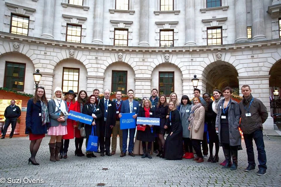Turning Earth founder, Tallie (second from right), with Michelle Ovens MBE and other members of the Small Business 100 at the Small Business Saturday Fair at the Treasury on Friday 4th December 2015.