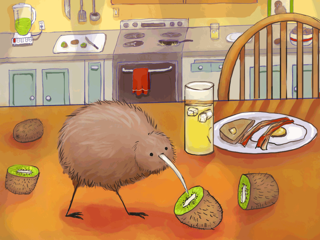 Kiwi Eating Kiwi