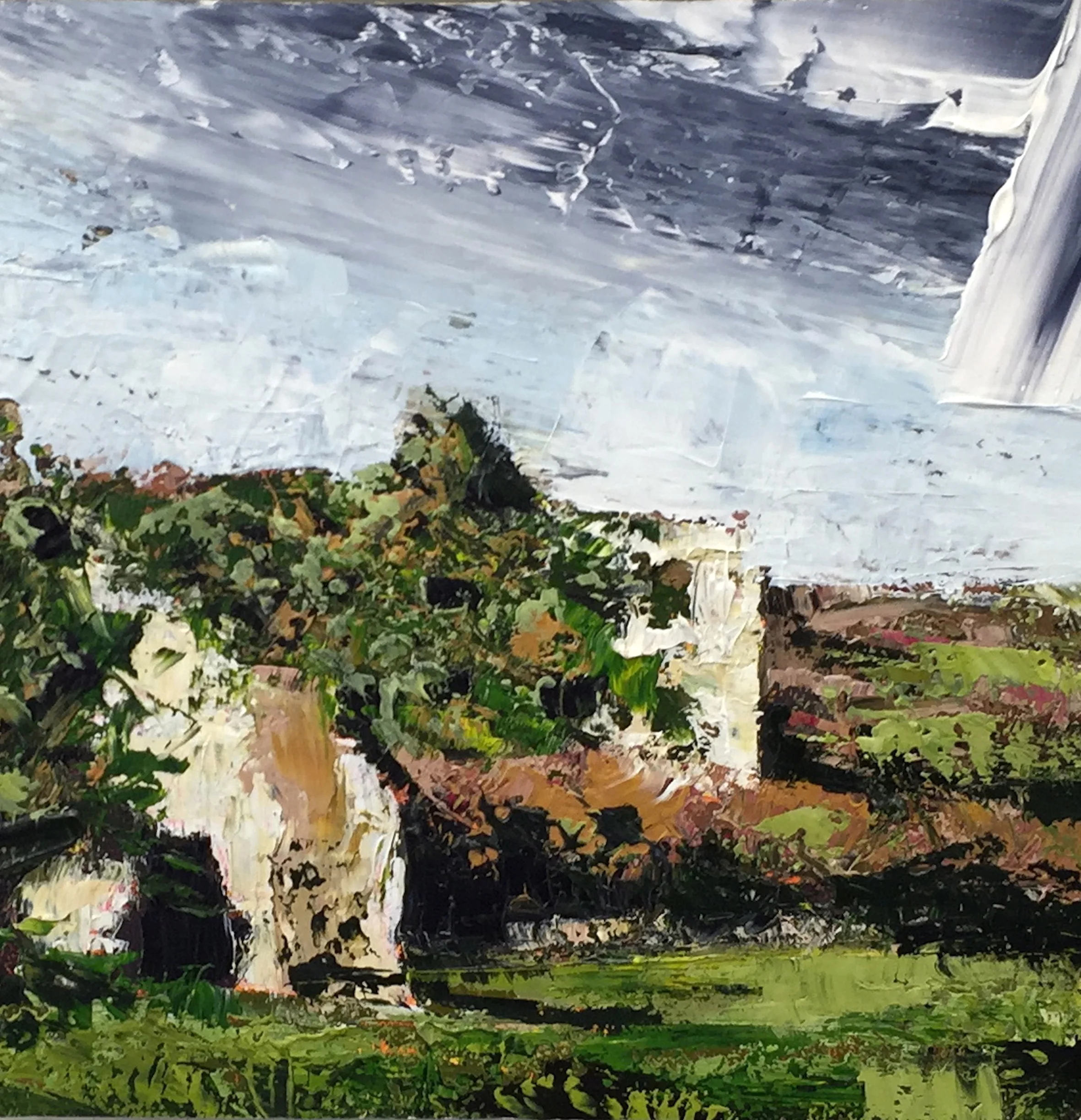 Union Workhouse ll, Oil on board, Painting 14cm x 14cm, 2016