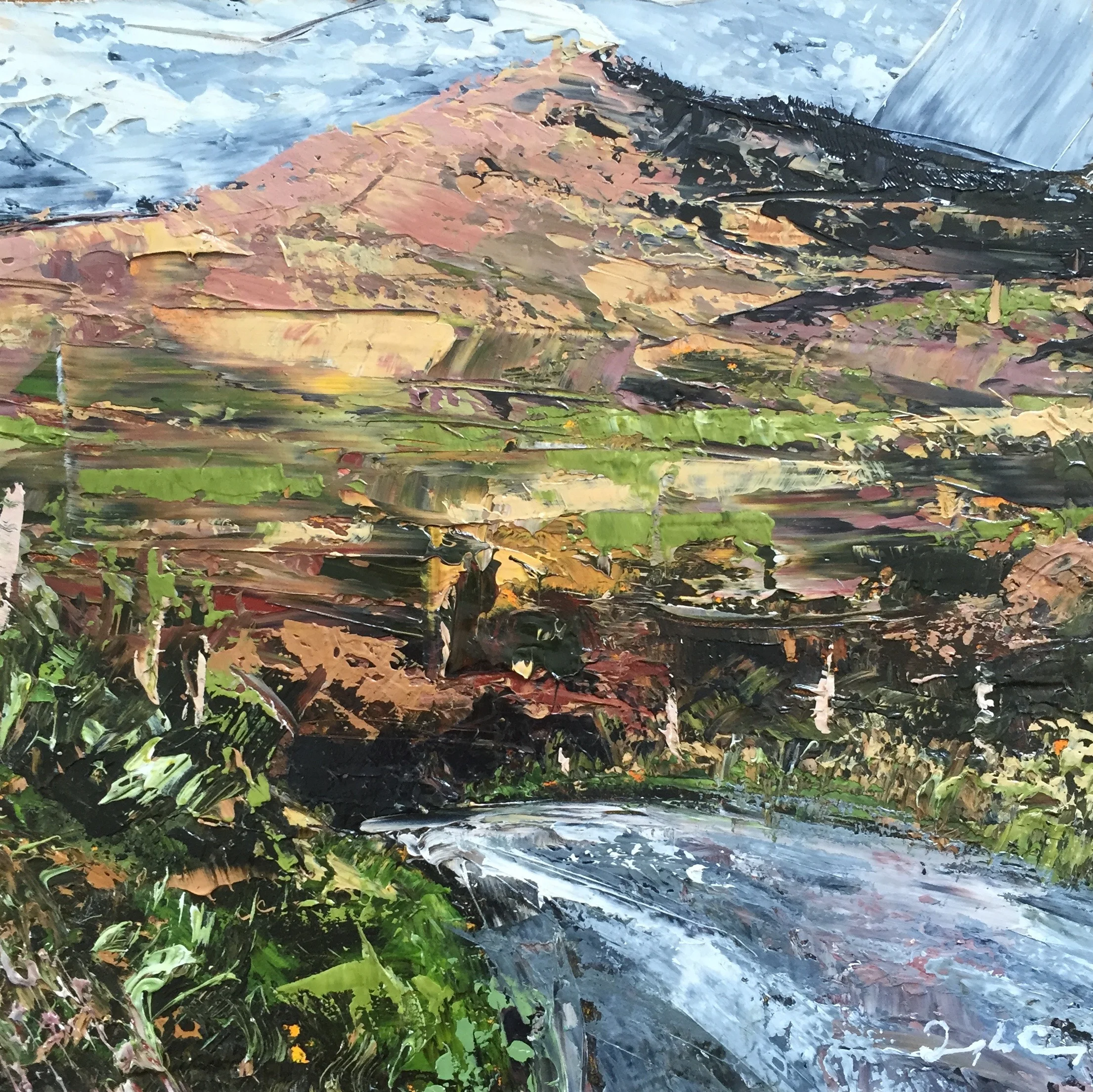 West of Mount Gabriel, oil on board, 15cm x 15cm, 2016