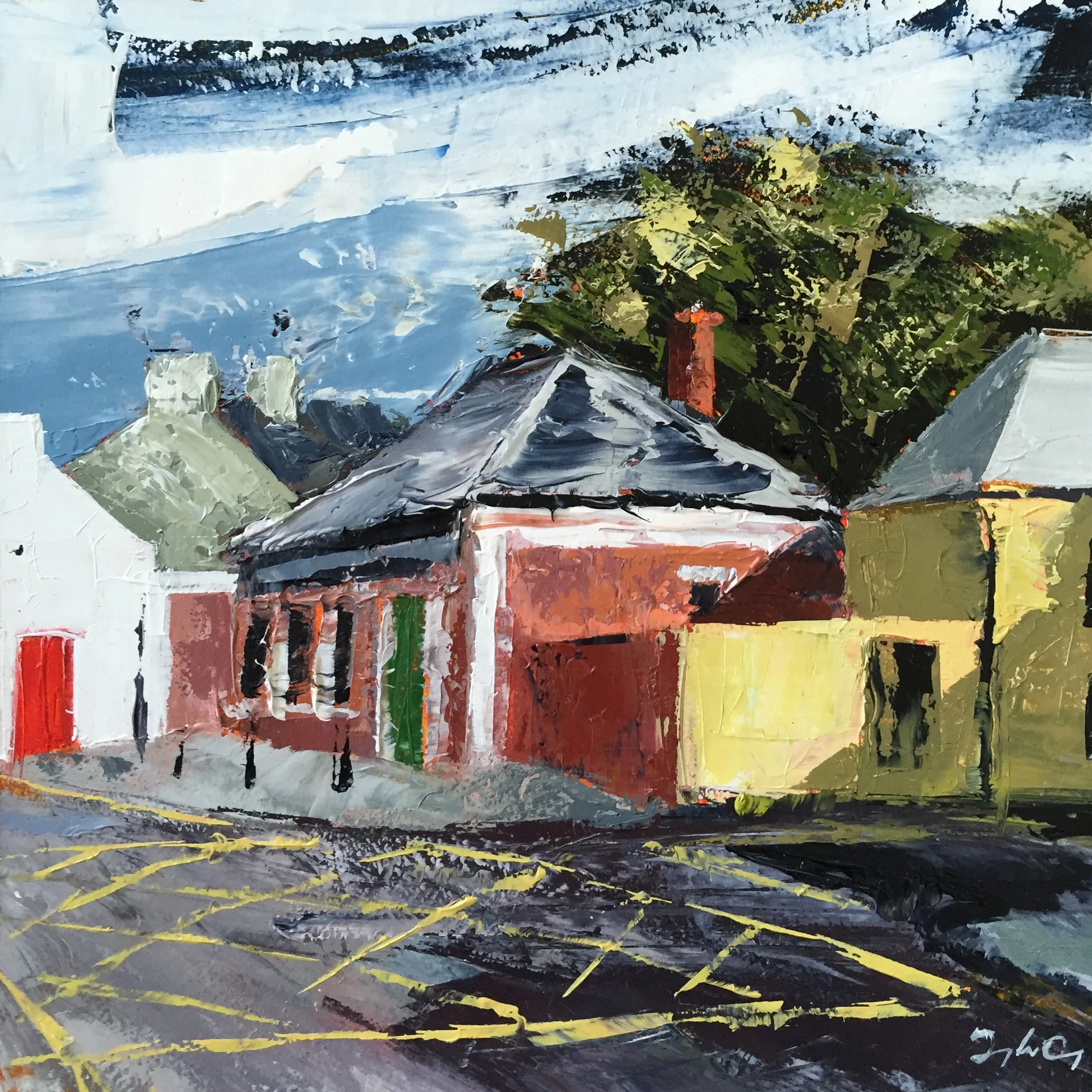 Library, Schull oil on board, 15cm x 15cm 2016
