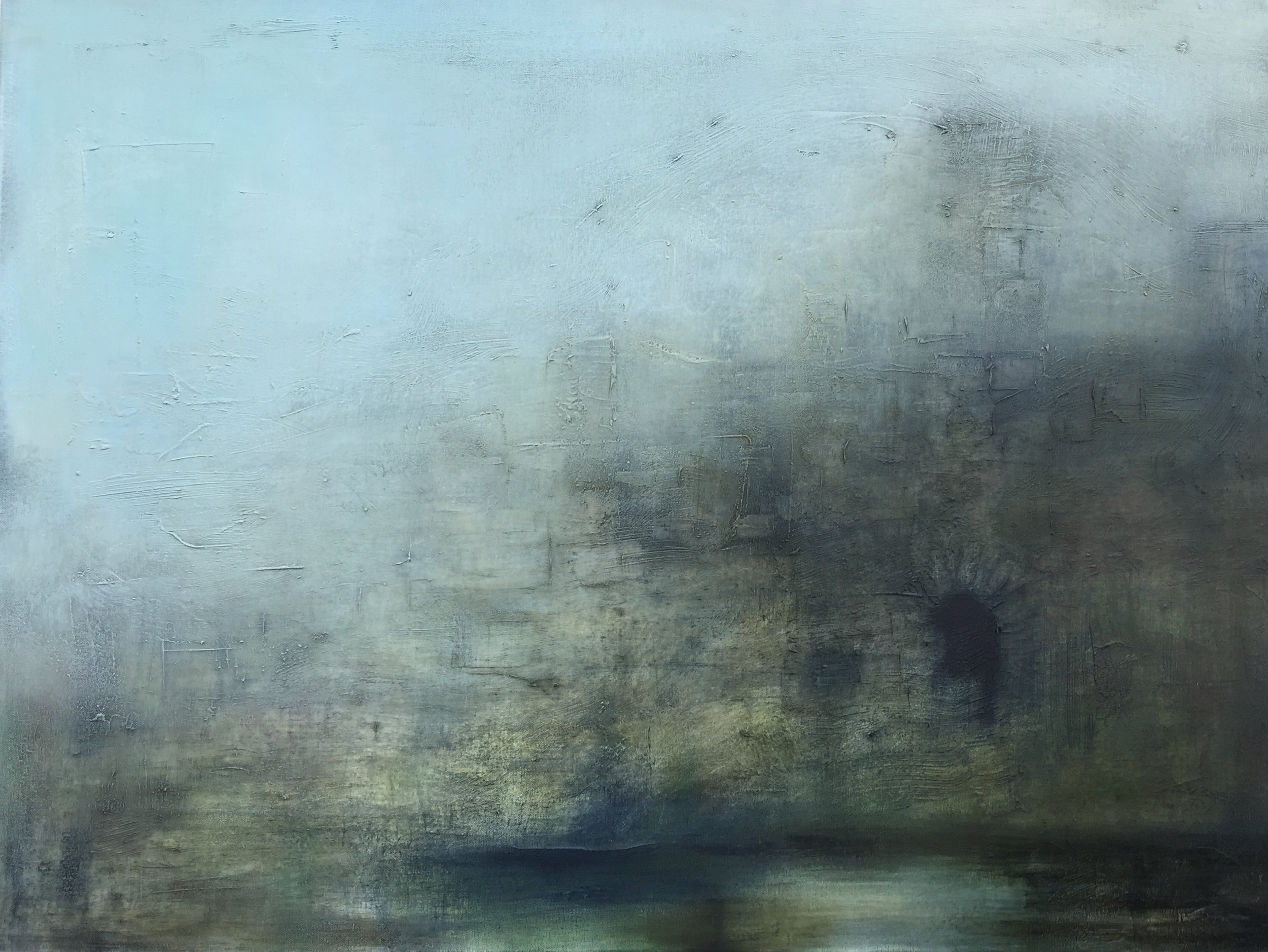 Curtain Wall oil on canvas, painting 75cm x 100cm, frame 80cm x 105cm, €sold