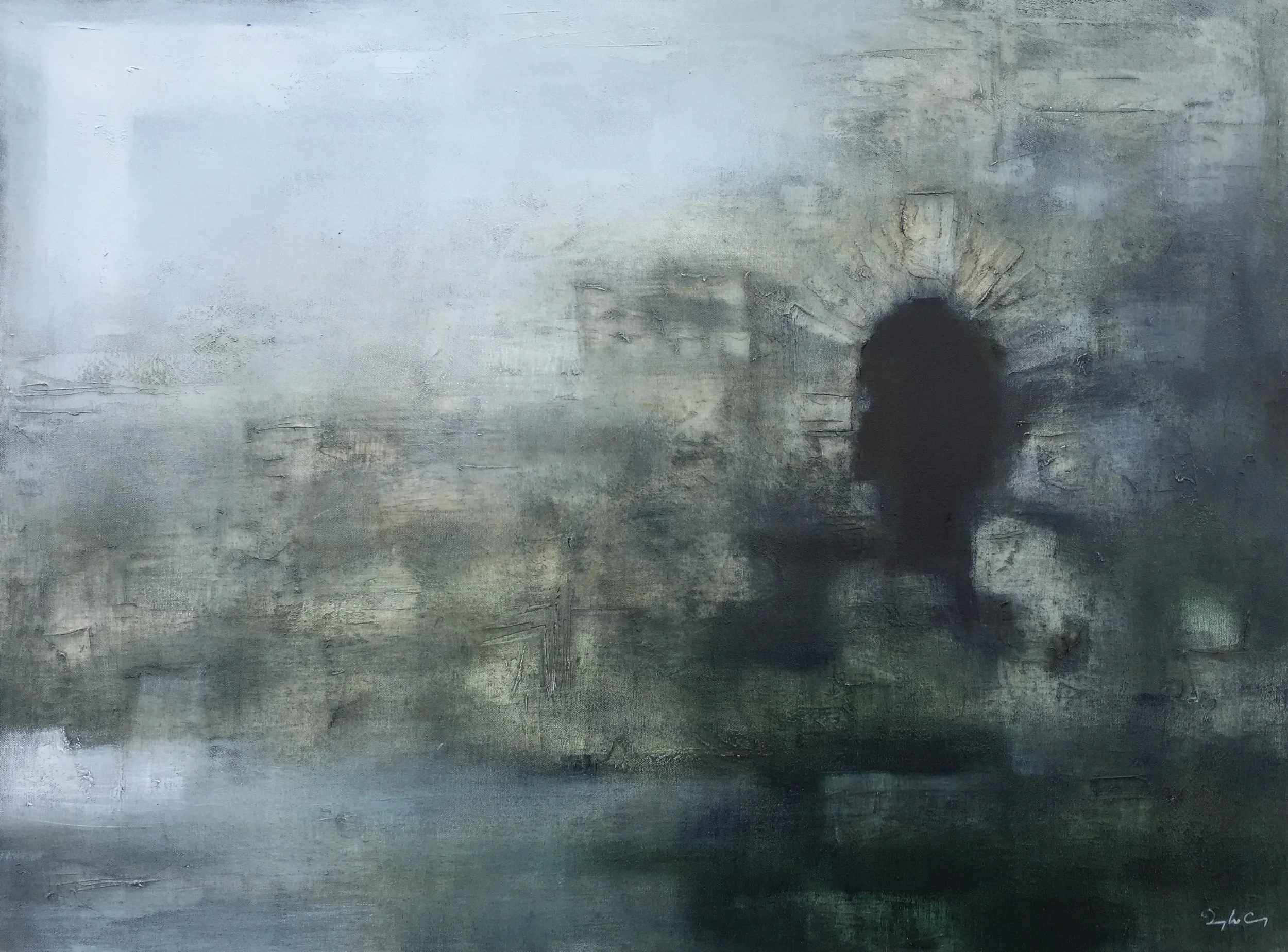 Mural Tower oil on canvas, painting 75cm x 100cm, frame 80cm x 105cm, €2,200