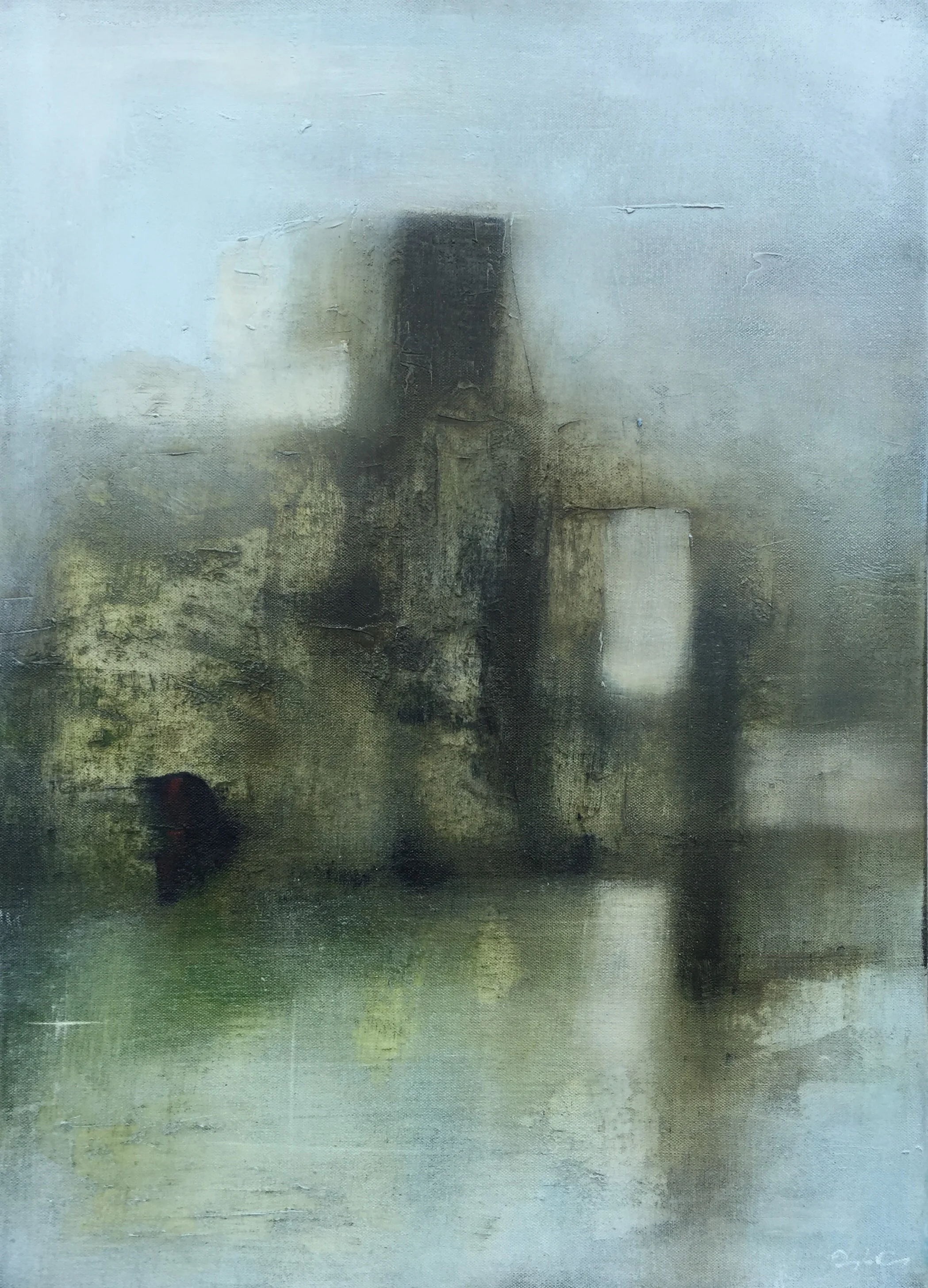 Fort of the Lake oil on canvas, painting 70cm x 50cm, frame 75cm x 55cm, €sold