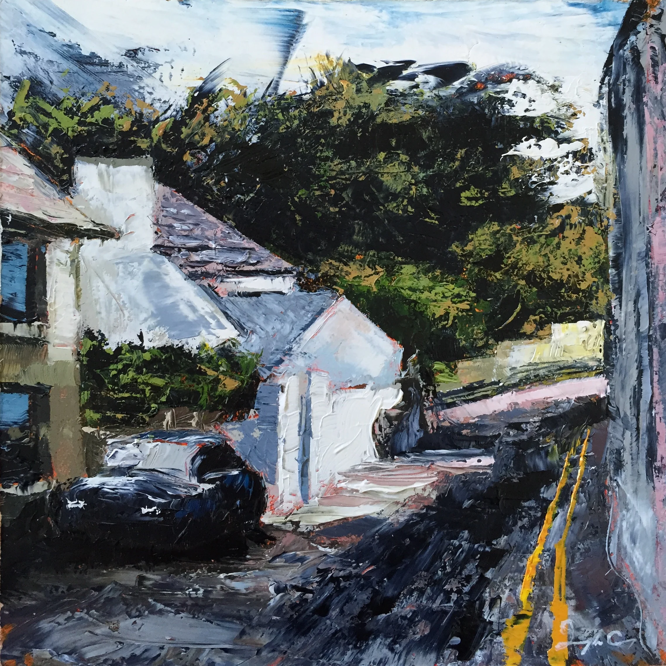 South Terrace, Schull Painting 15cm x 15cm. Oil on board.