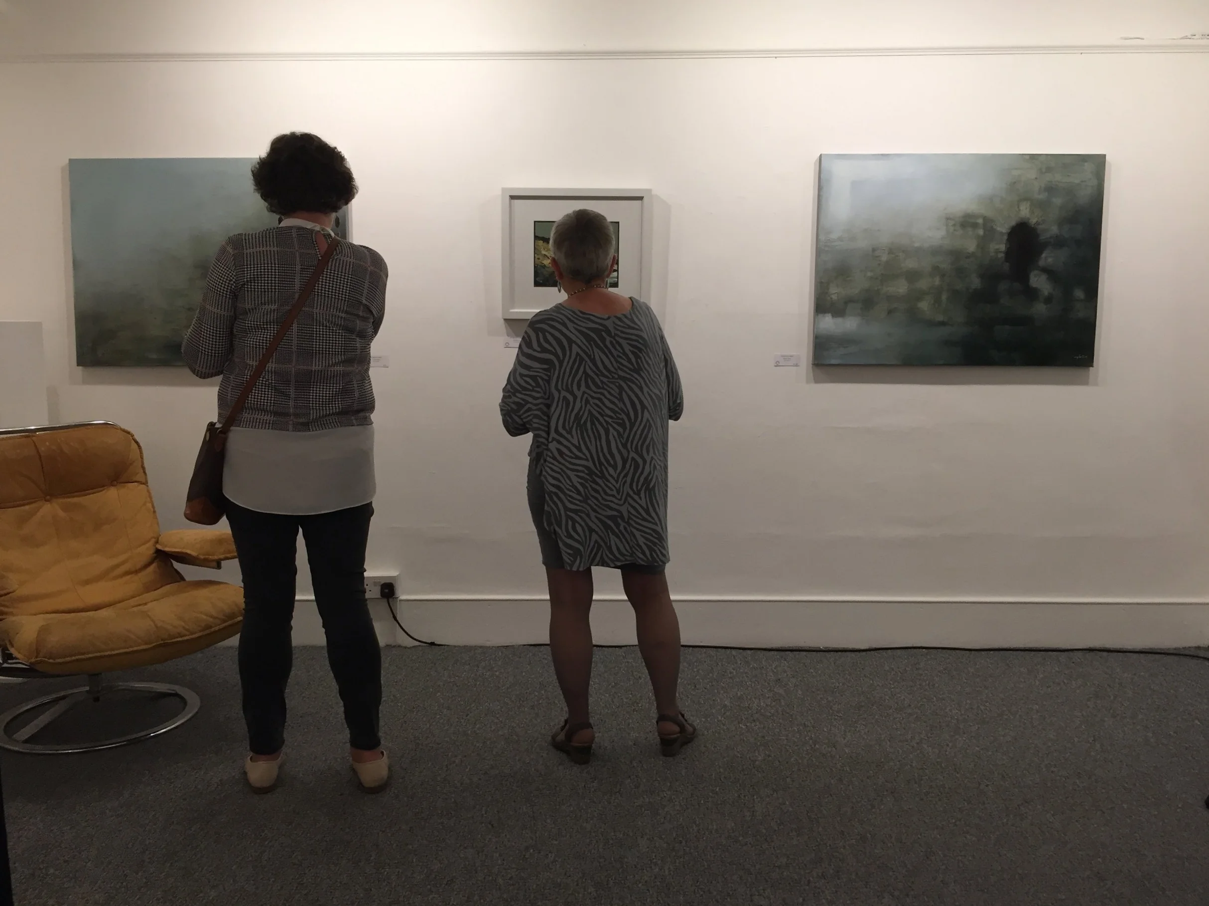 Three works from Donagh’s Three Castles series at the exhibition opening night.