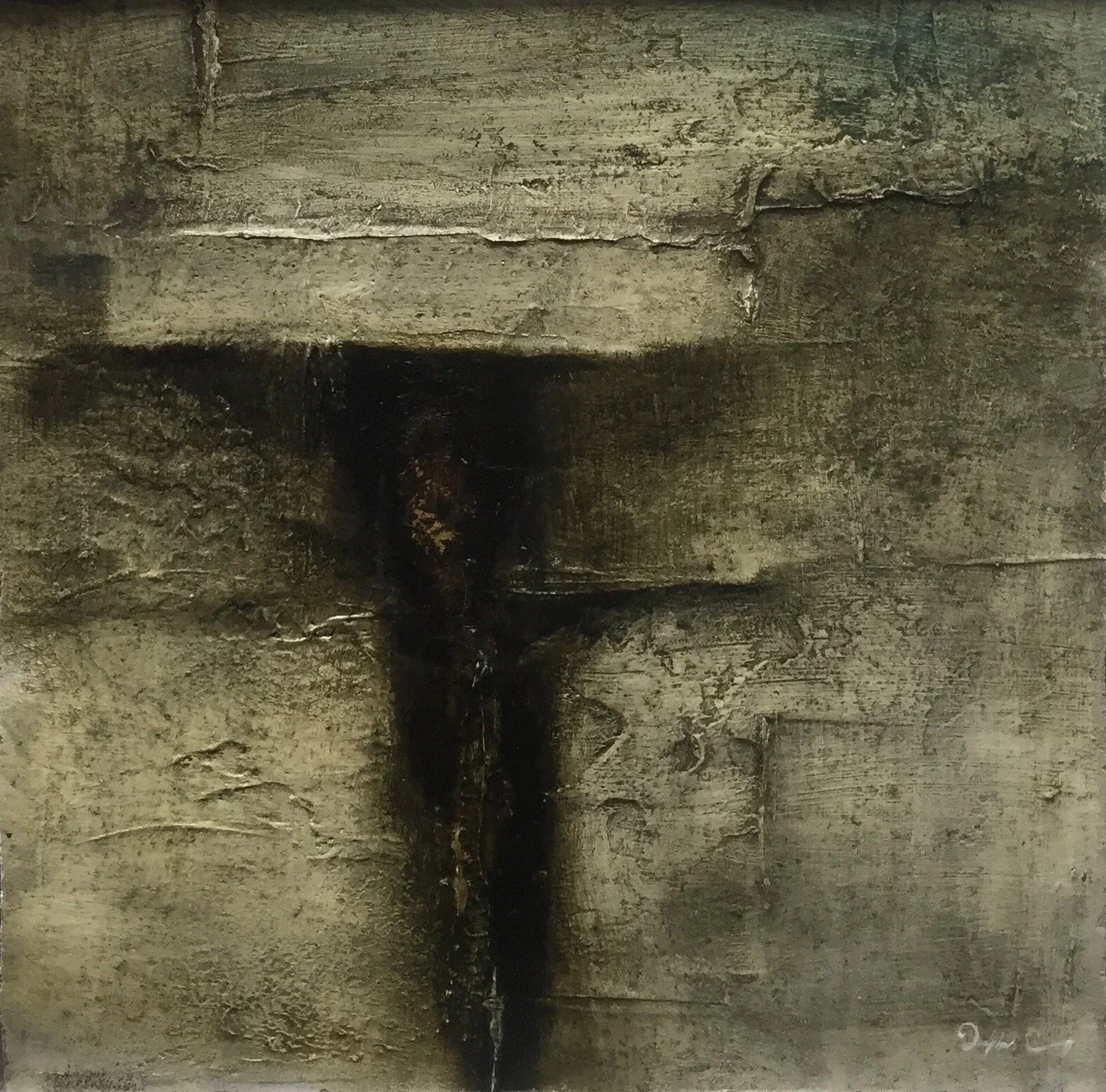 Clypeum III Painting 15cm x 15cm. Frame 40cm x 40cm. Oil and gold leaf on board. €345
