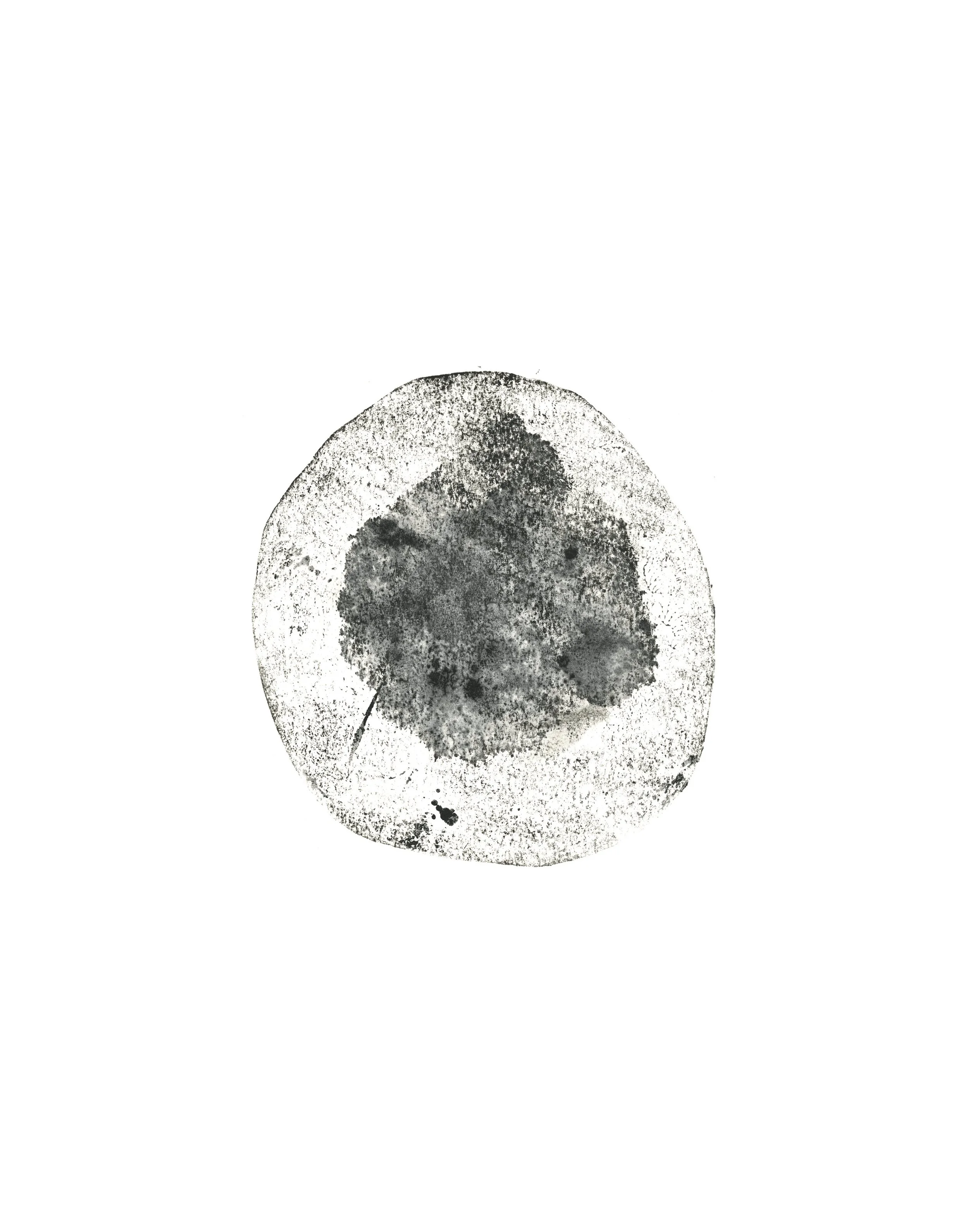 Series, The first time I saw ice, monoprint on lino, 2015