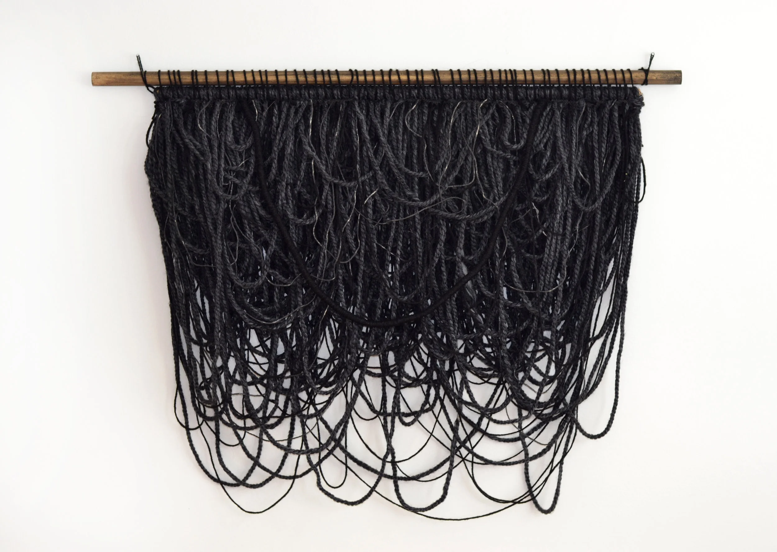  dry blood wool, cotton, acrylic fibers and wood 36 x 27 inches 2019    