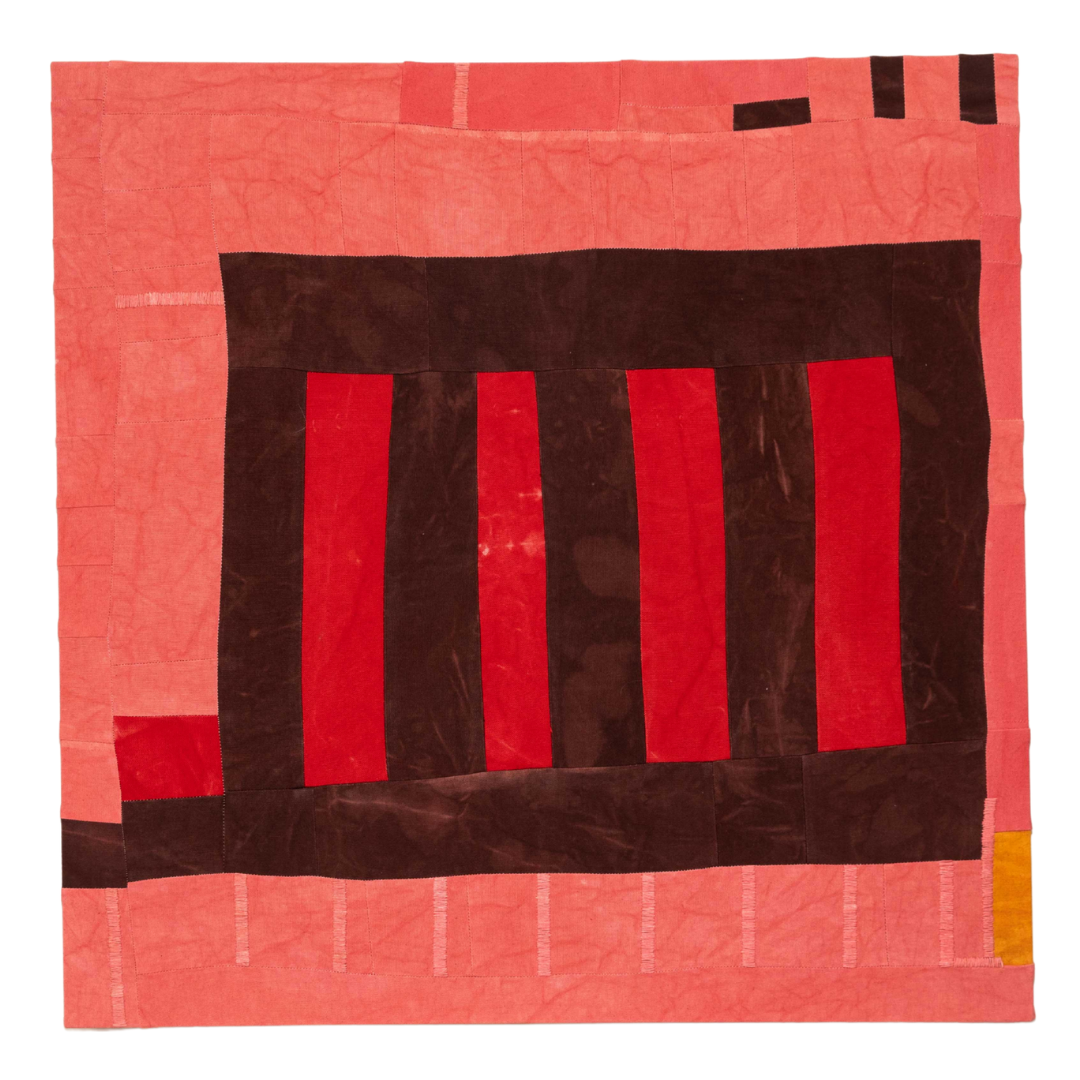 Hearth Quilt 30 x 30 inches hand dyed quilted canvas 2025 available at > de Montigny Contemporary