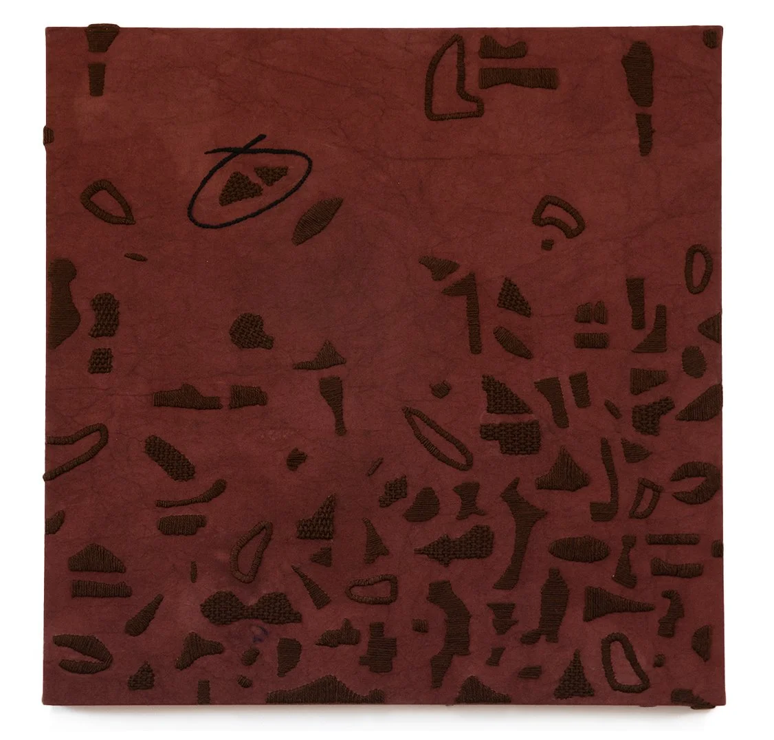 Untitled 30 x 30 inches hand dyed canvas hand embroidered acrylic 2025 acquired
