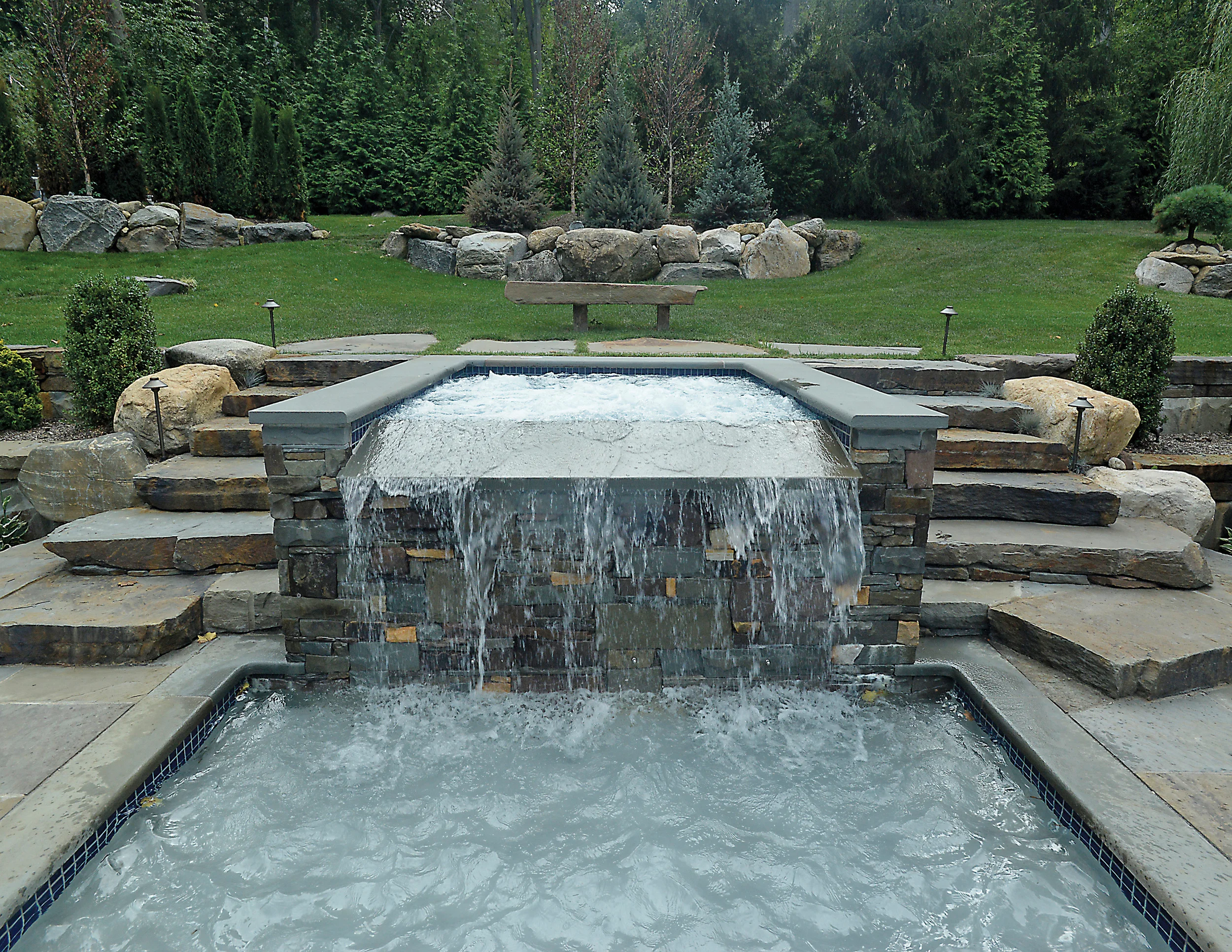 Swimming Pools by Jack Anthony - Silver , Custom Spa with Pool
