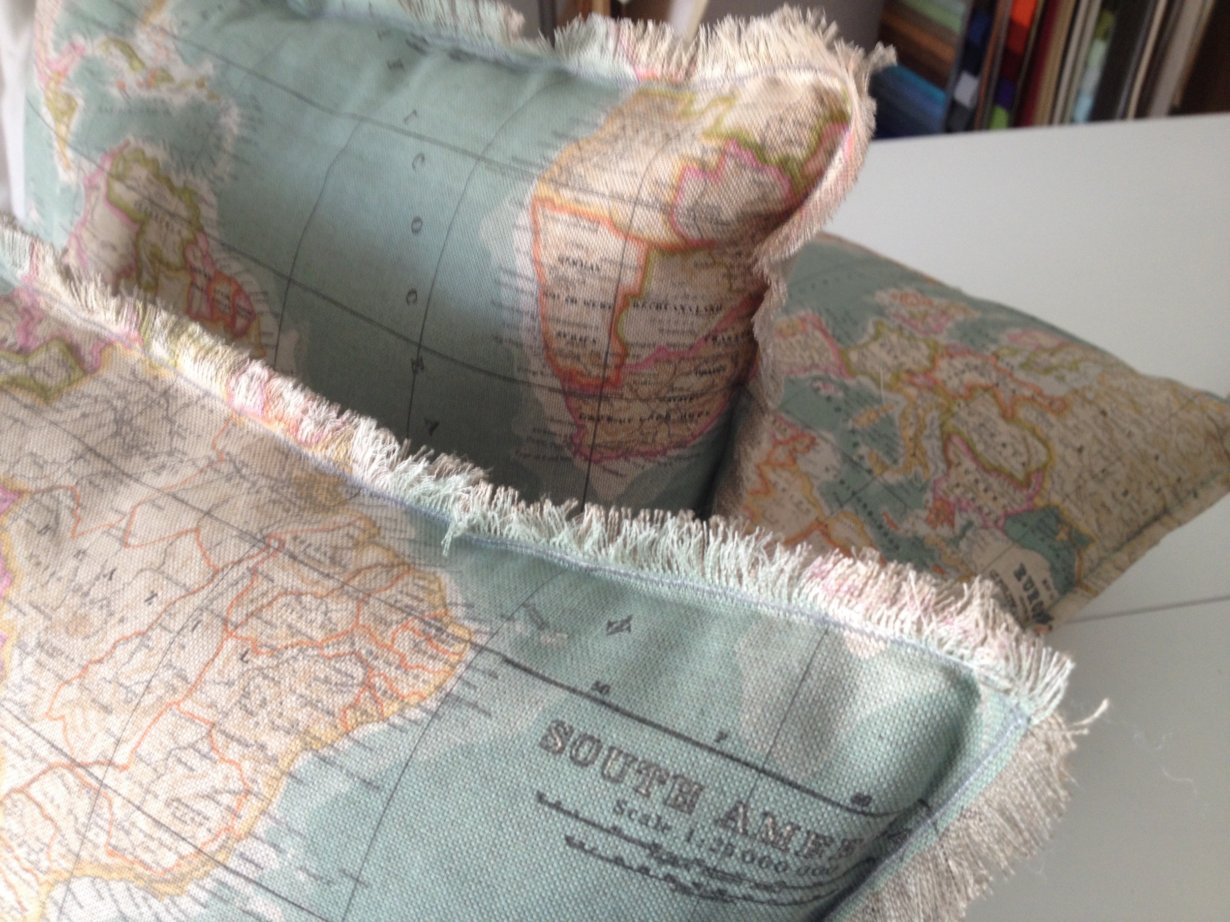 Map print cushions