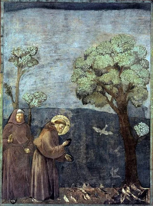 "Sermon to the Birds," by Giotto, found in Upper Church of Basilica di San Francesco in Assisi