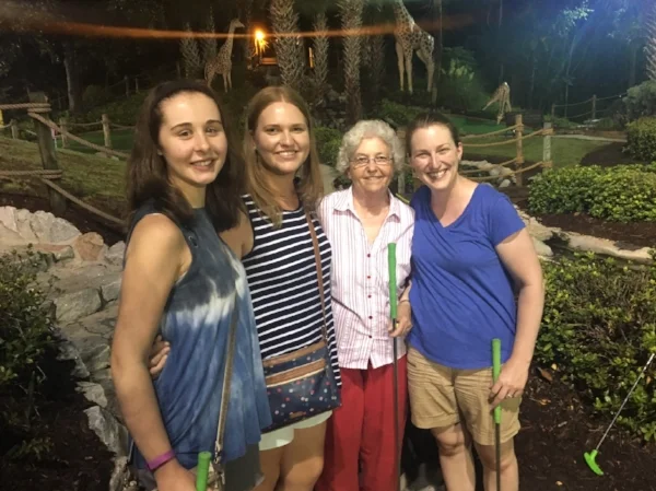This was the night my grandmother trounced us all at mini golf.