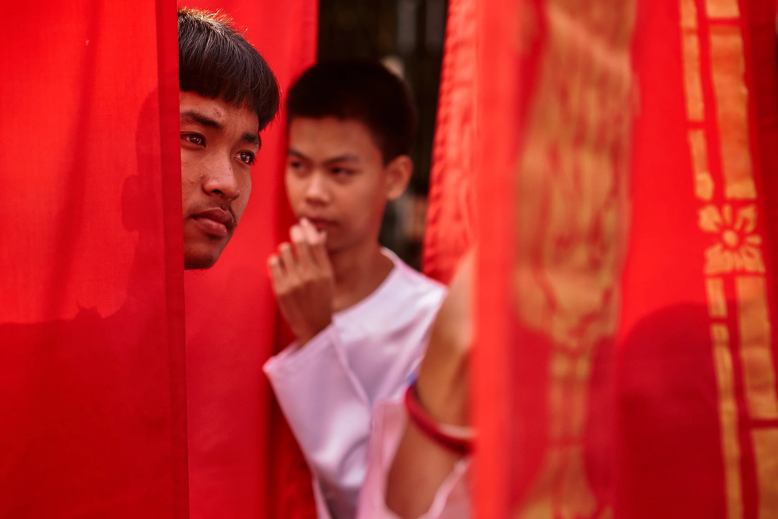 Boys at the flower Festival in Chiang Mai