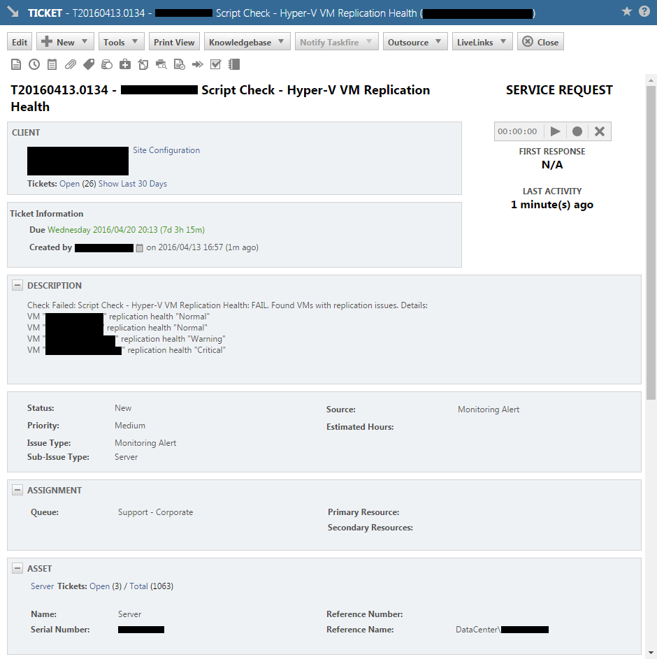 Autotask ticket