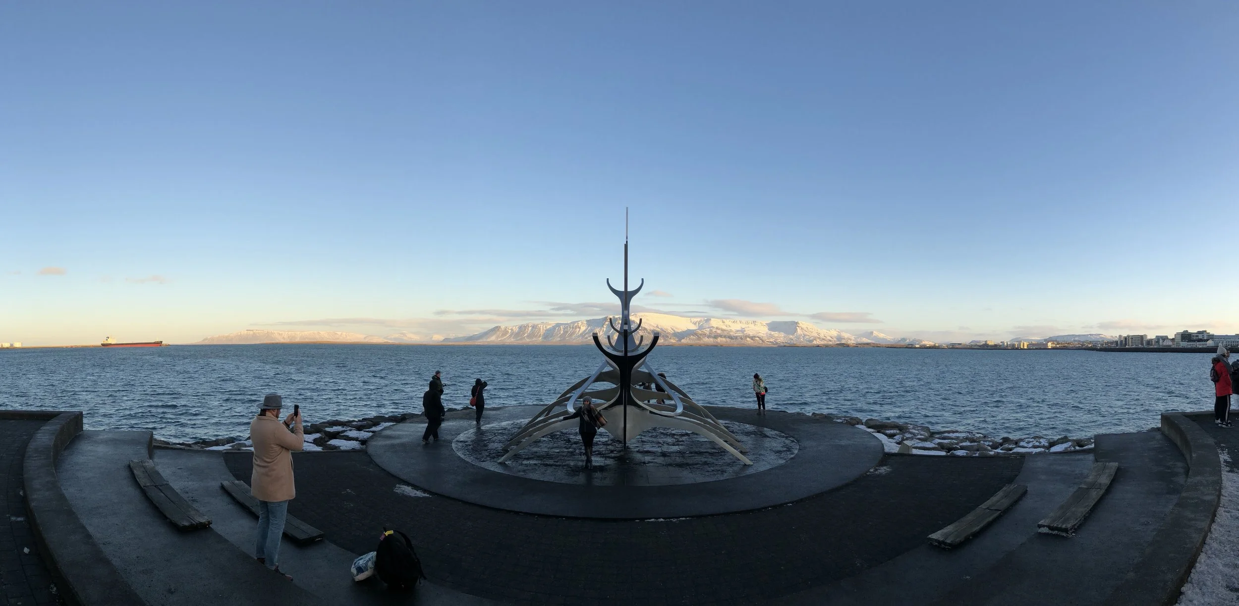 The Sólfarið (Sun Voyager) sculpture, Iceland, November 2017