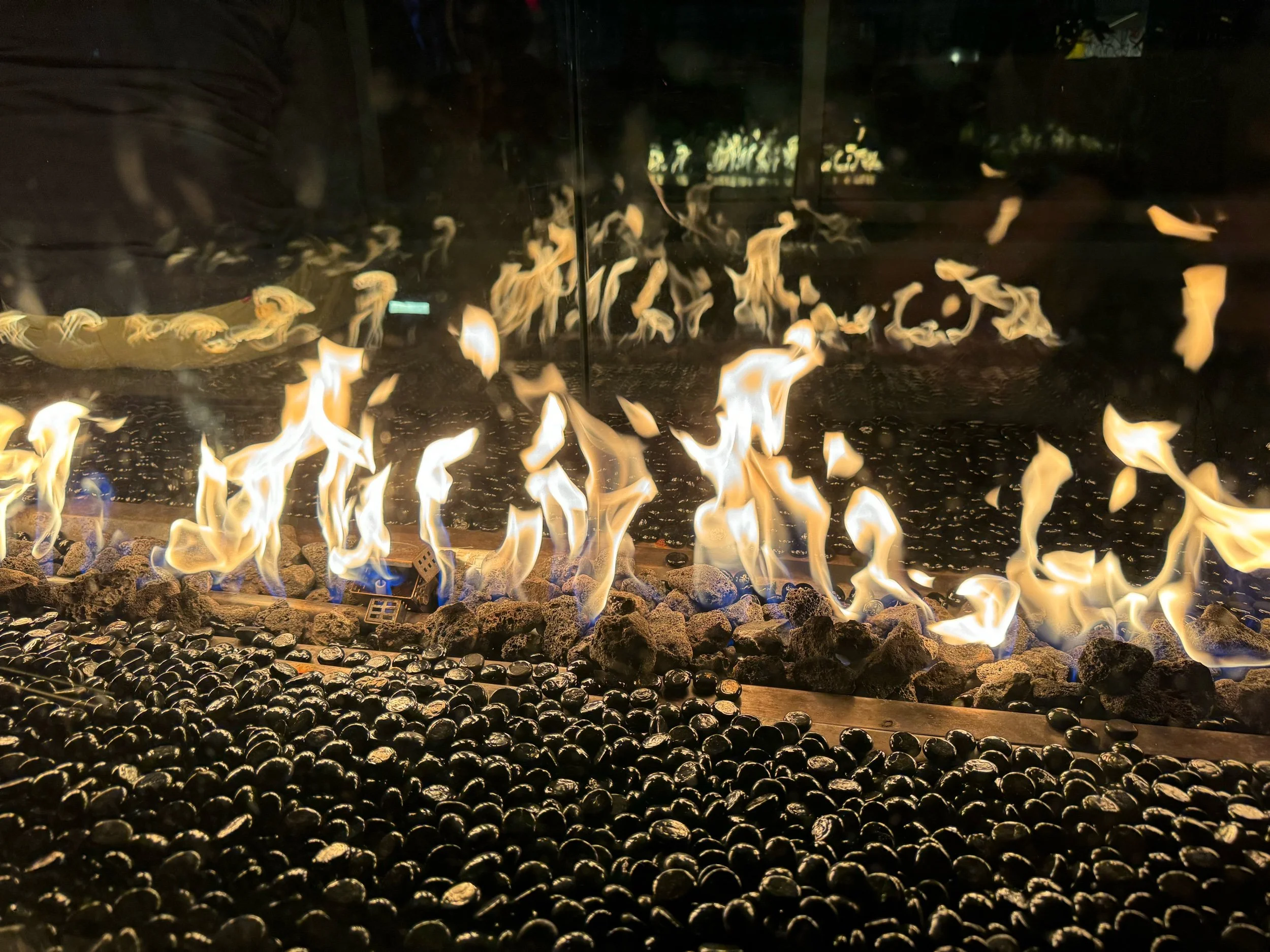 M Social rooftop firepit, NYC, October 2023