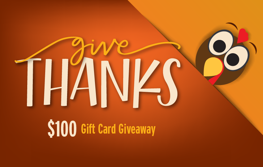 Give Thanks $100 Gift Card Giveaway