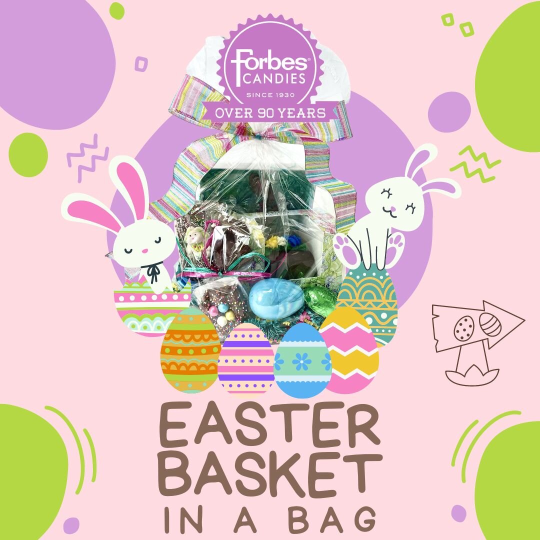 Curious about what treasures lie within our Easter Candy Baskets? Swipe to discover the handpicked selection of chocolates, candies, and Easter surprises that await! Perfect for gifting or indulging. #Easterbunny #ForbesCandies #shoplocal #HandmadeSw