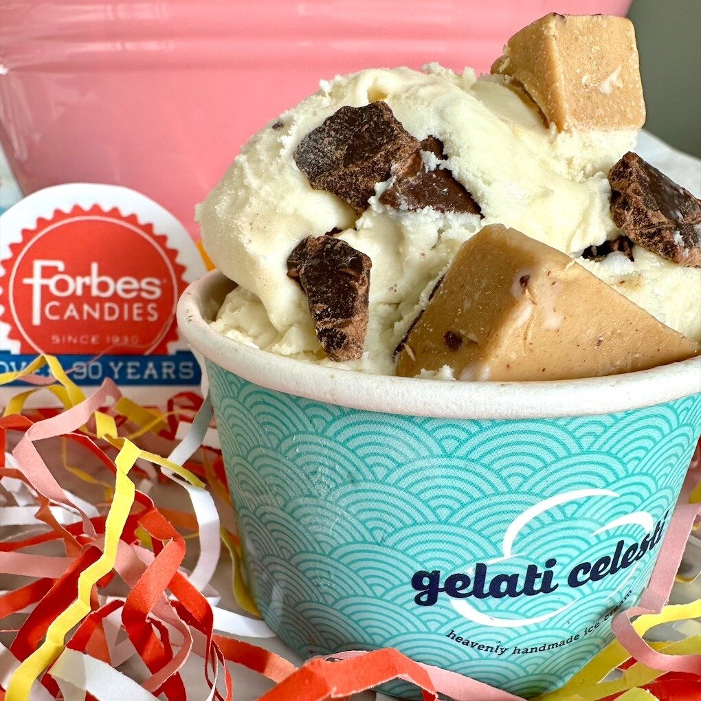 Surprise! We're excited to announce that we have collaborated with @gelati_celesti to create the ultimate Easter Treat: Forbes Bunny Tracks. This limited edition ice cream flavor features Gelati Celesti's rich white chocolate base swirled with vibran