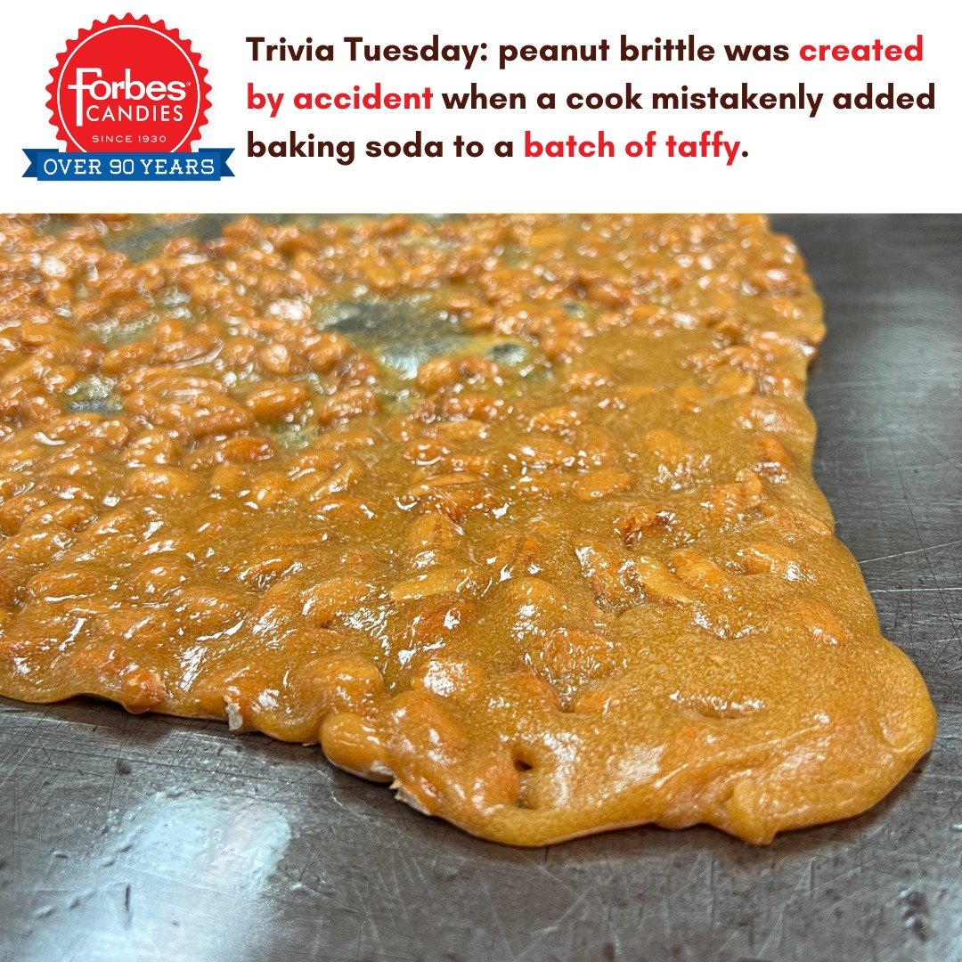 Legend has it, peanut brittle was created by a happy accident when a cook mistakenly added baking soda to a batch of taffy. The result? The delicious, crunchy confection we all adore! Have any of your kitchen mishaps turned into masterpieces? Share y