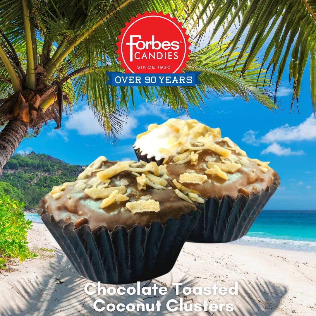 Every bite of our Chocolate Toasted Coconut Clusters takes you on a tropical escape. The perfect pairing of chocolate and toasted coconut offers a blissful retreat. What&rsquo;s your ideal setting to enjoy this exotic treat? #CoconutClusters #ForbesC