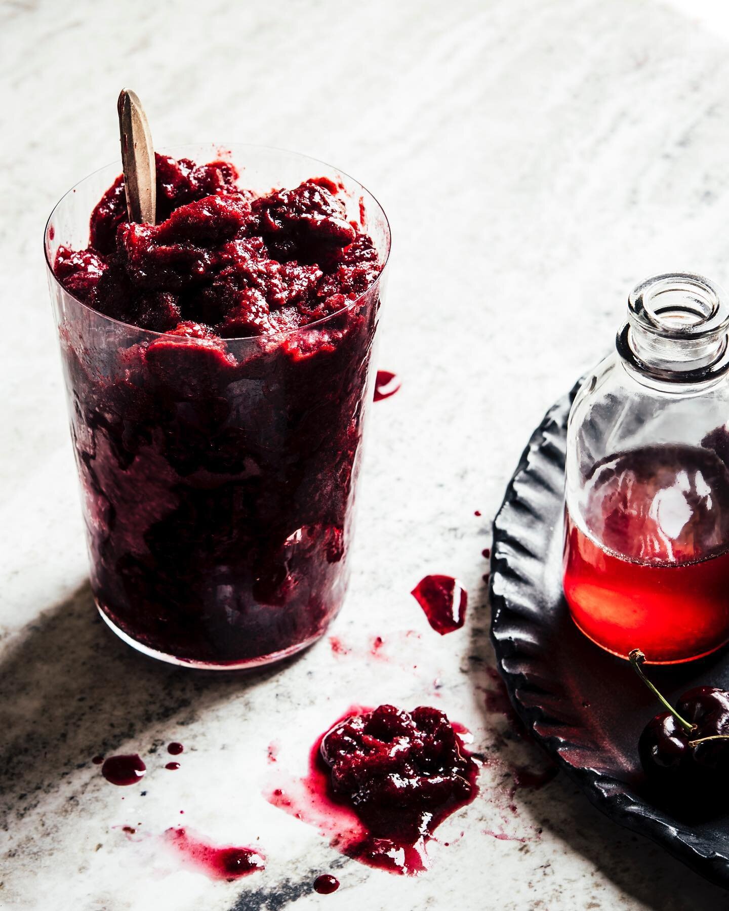 It&rsquo;s the first day of summer and I&rsquo;ve recently been tuned into the magic of granitas.. homemade slushees lol. This cherry granita was fabulously refreshing, and will be a repeat here in our home. I love using our Chai Confection blend in 