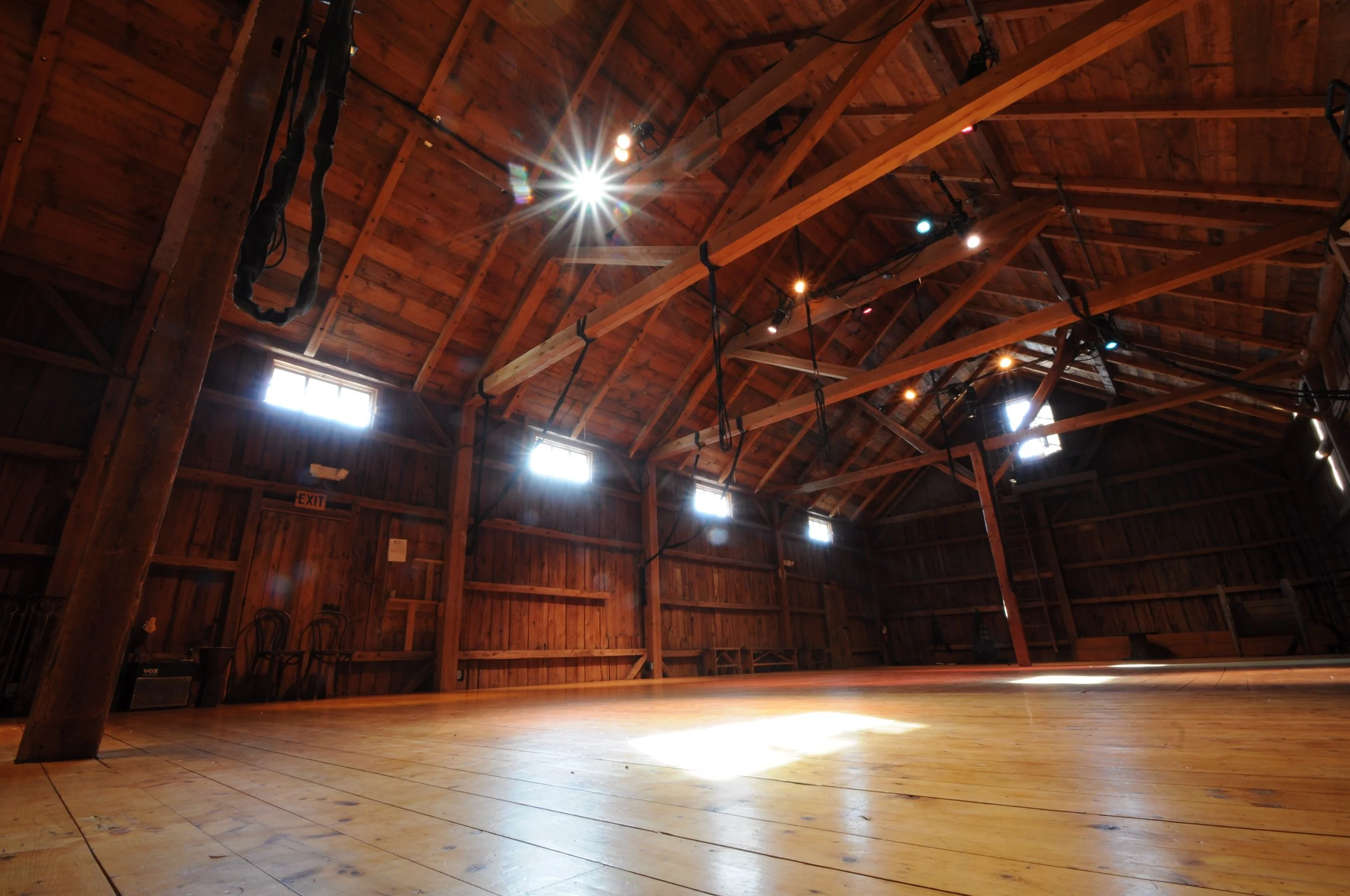 interior of the barn