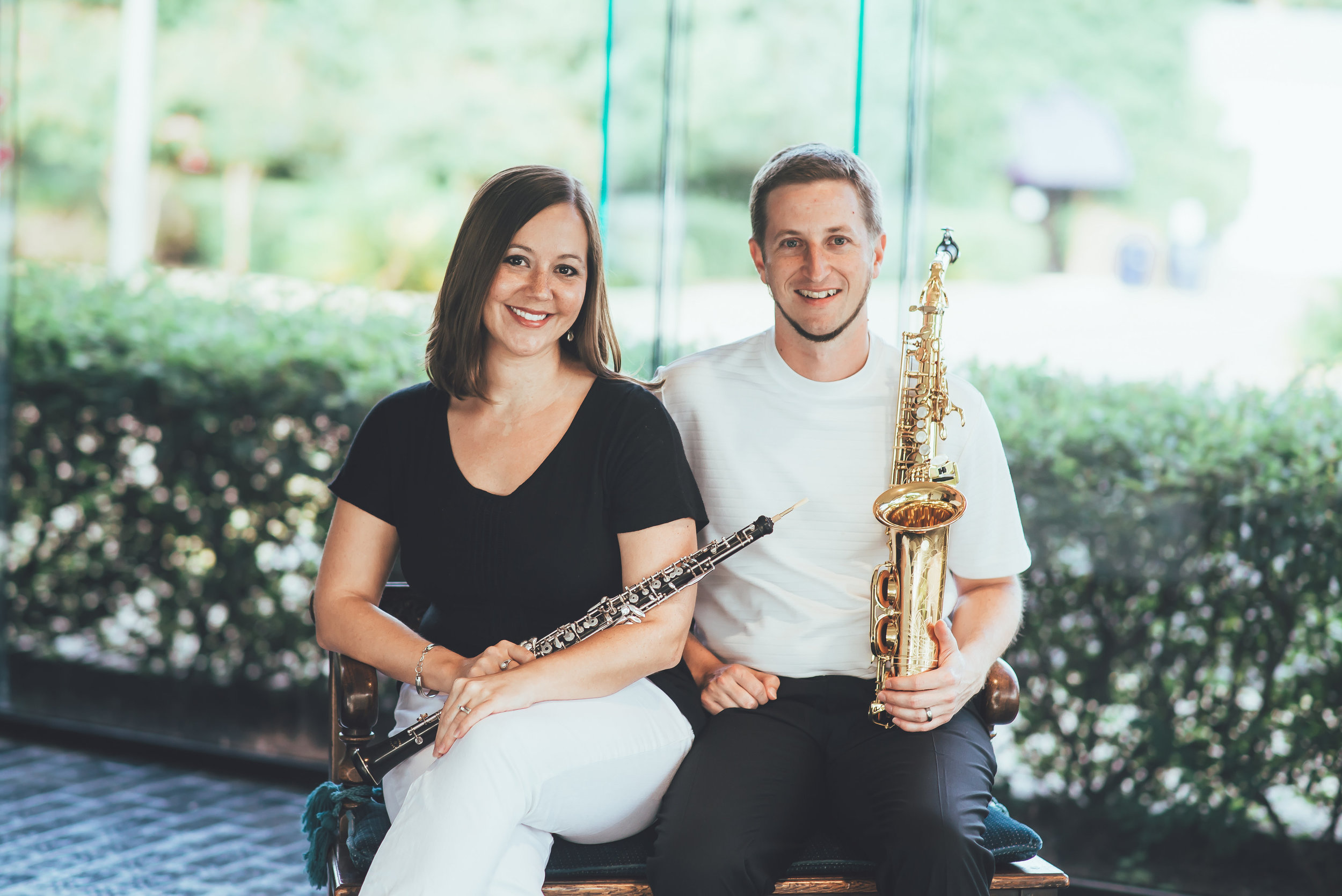 Three Reeds Duo debut album photo shoot