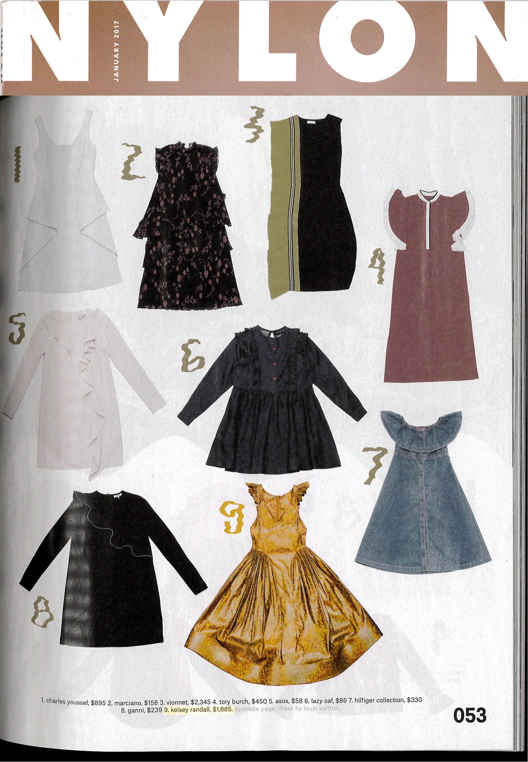 nylon magazine print issue shopping market pages what to buy wear kelsey randall gold holographic horsehair angel dress ruffles full skirt made-to-measure womenswear bridal custom bespoke handcrafted sustainable ethical local production manufacturing made in new york city nyc brooklyn bushwick emerging designer ones to watch new talent rising star best of american fashion young designer