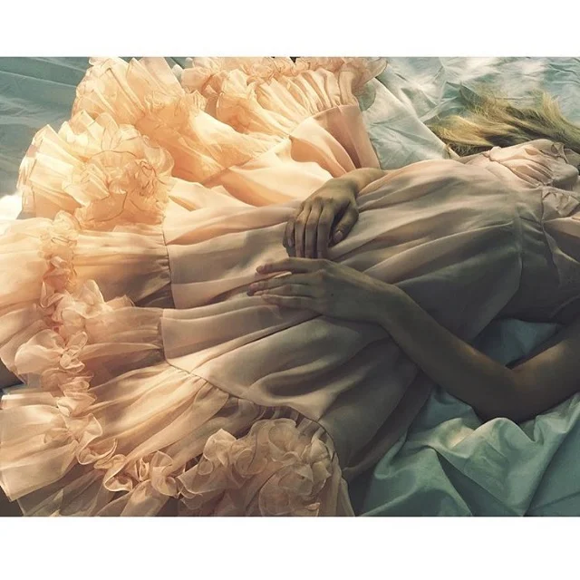 behind the scenes photoshoot, mermaid dress s/s16 Kelsey Randall