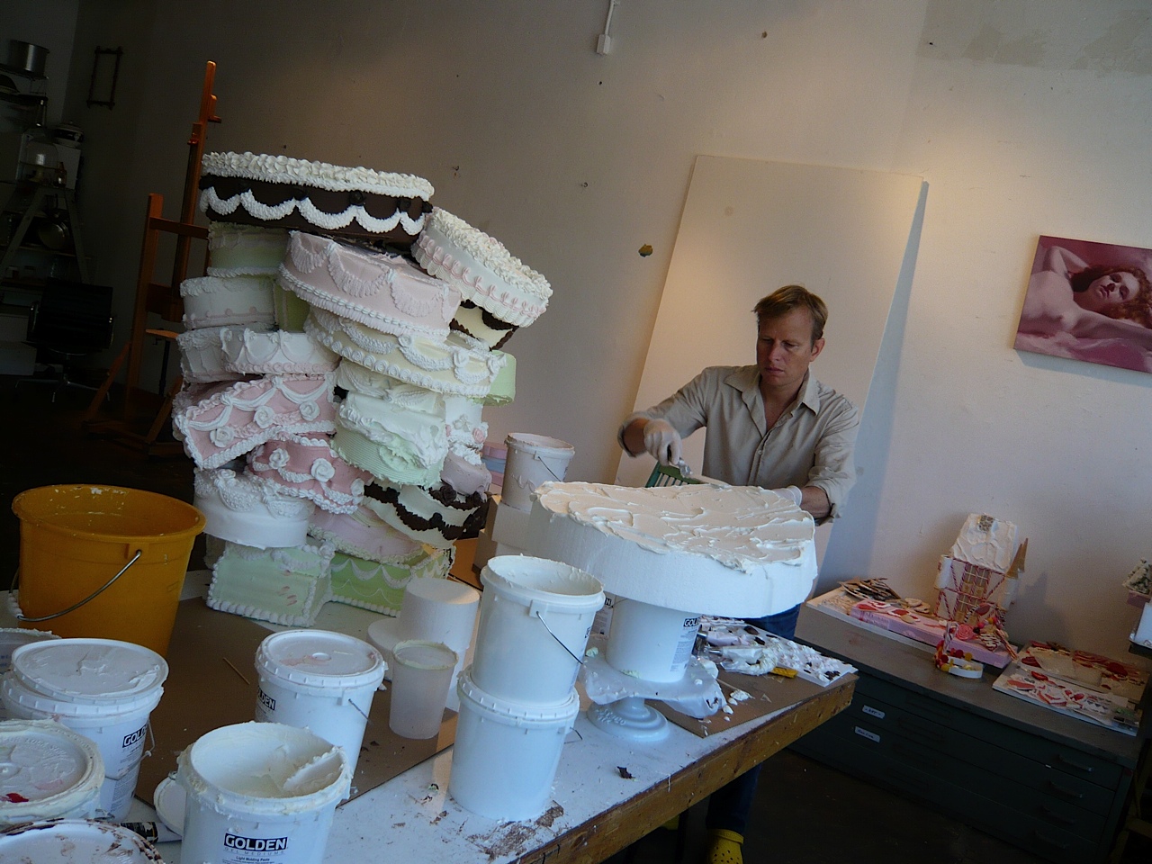 the artist Will Cotton in his studio circa 2012