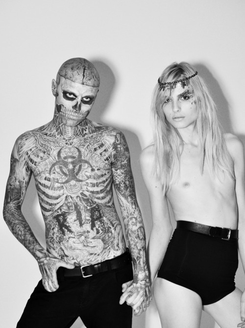 Andreja Pejic & Rick Genest by Marcelo Krasilcic