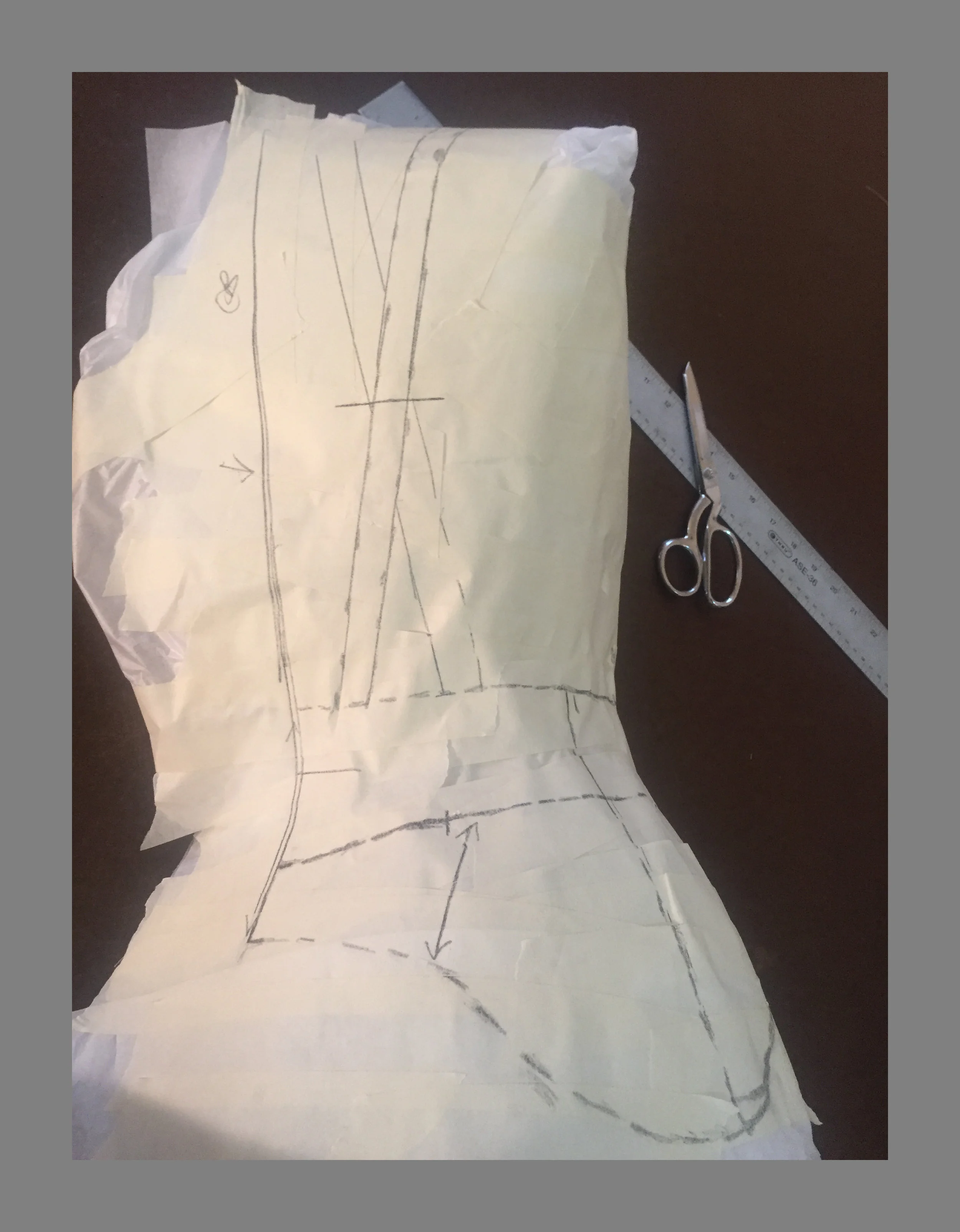 step 1 for felted corset vest for a witchy woman, Kelsey Randall studio january 2017