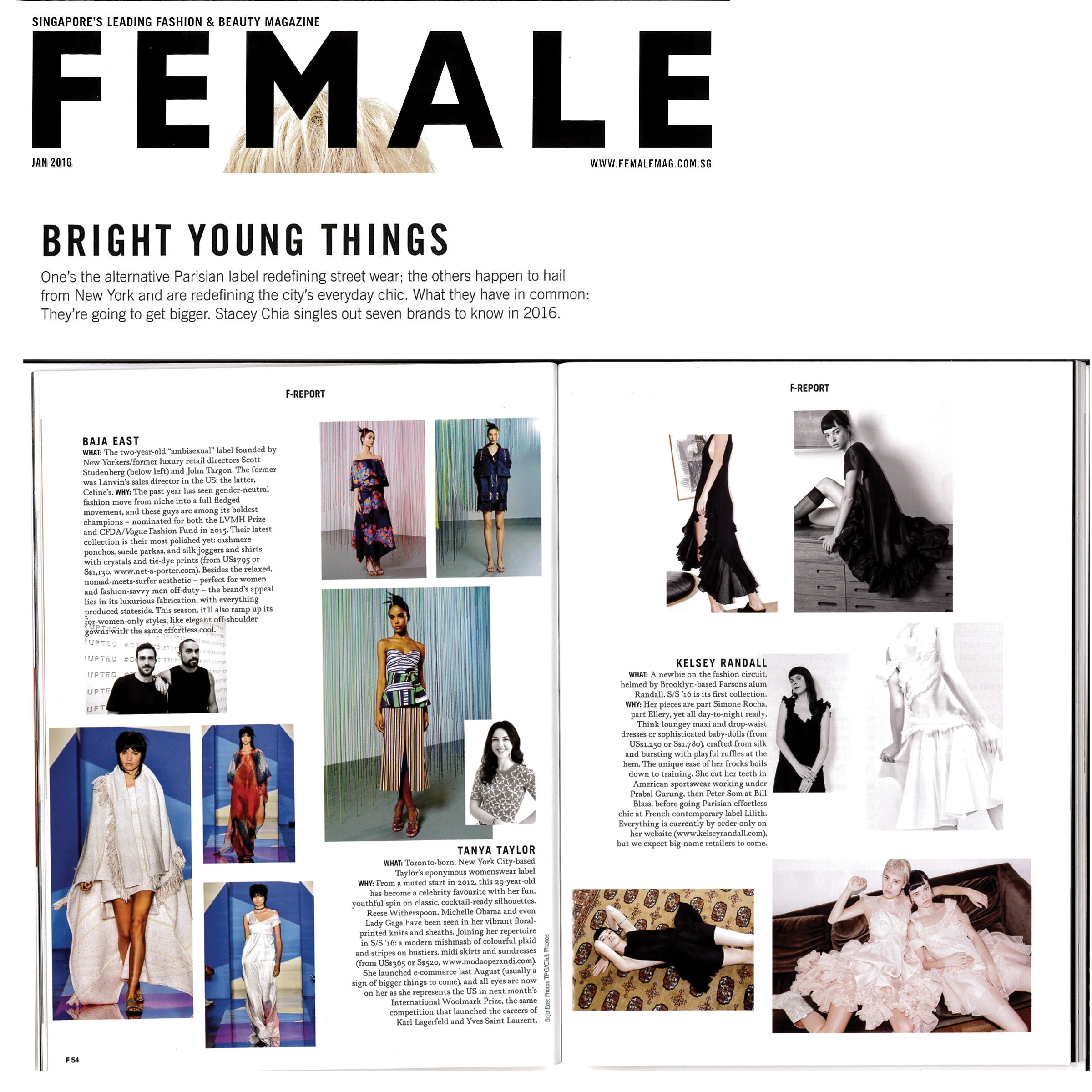 female magazine paul andrew vetements baja east tanya taylor kelsey randall 70's style retro daywear sportswear seventies hipster cool stylist made-to-measure womenswear bridal custom bespoke handcrafted sustainable ethical local production manufacturing made in new york city nyc brooklyn bushwick emerging designer ones to watch new talent rising star best of american fashion young designer ballet pink blush peach organza ruffle dress cowboy boots mermaid cinderella princess ruffle scalloped hem cupcake fluff cute black crinkled chiffon gathered mini dress low cut sides white silk shantung asymmetrical ruffle dress circle skirt bridesmaid black taffeta babydoll cloud swing dress short cap sleeve flounce romantic dreamy bright 70's style retro daywear sportswear seventies hipster cool stylist made-to-measure womenswear bridal custom bespoke handcrafted sustainable ethical local production manufacturing made in new york city nyc brooklyn bushwick emerging designer ones to watch new talent rising star best of american fashion young designer