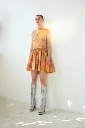 KELSEY RANDALL - shop archive - collection III - floral silk drop waist  dress