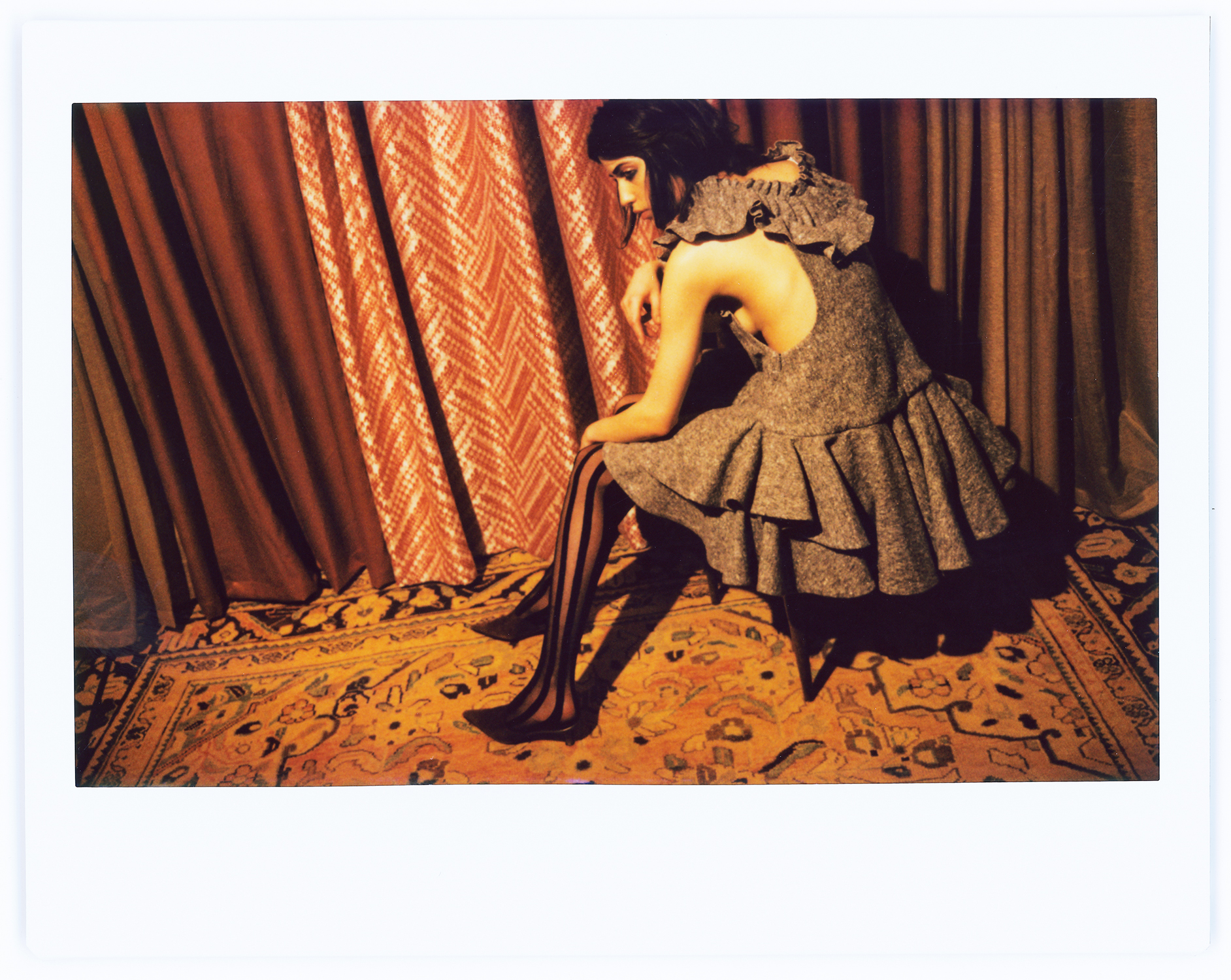 kelsey randall lloyd stevie boiled wool ruffle shoulder jumper dress tiered circle skirt new emerging designer made-to-measure fashion editorial custom bespoke