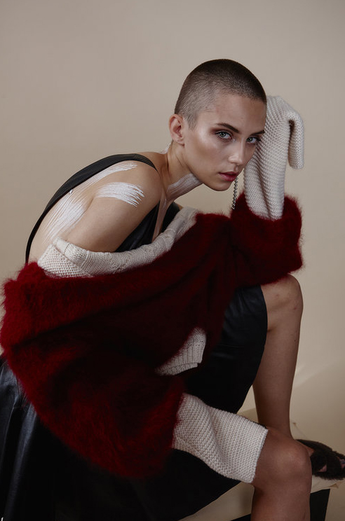 Copy of Copy of kelsey randall cake magazine fashion editorial black leather jumper dress mohair sweater 