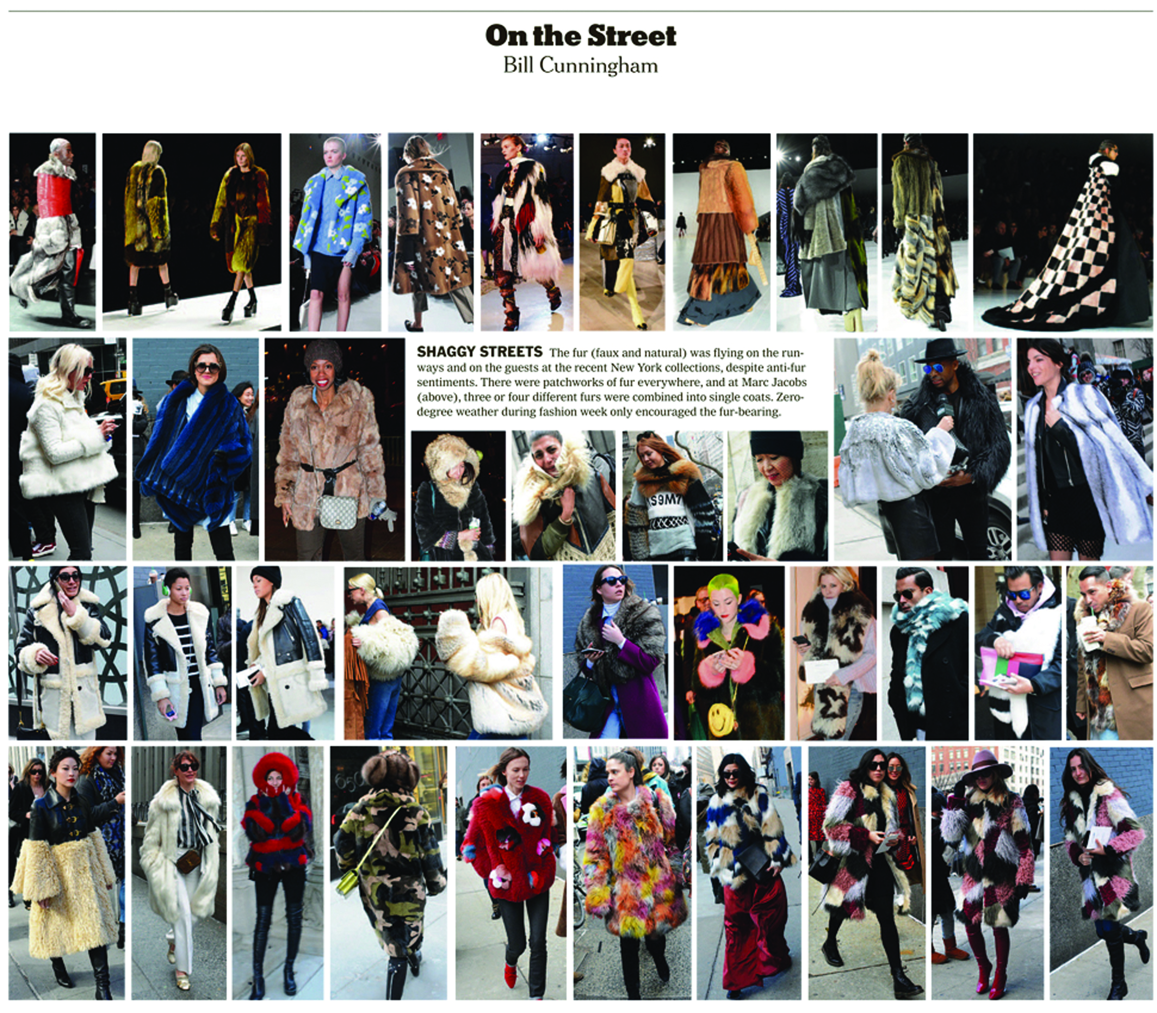 Bill Cunningham NYT New York Time's sunday styles on the street NYFW adren cho kelsey randall