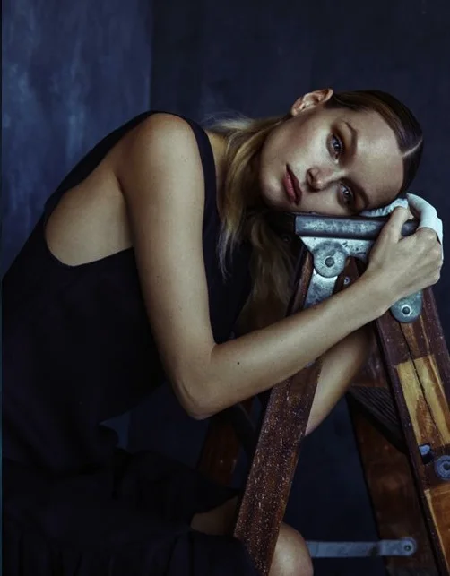 Copy of schon! magazine kelsey randall emerging designer made-to-measure fashion editorial custom bespoke black silk chiffon crinkle double layer ruffle flounce hem high slit side sheer