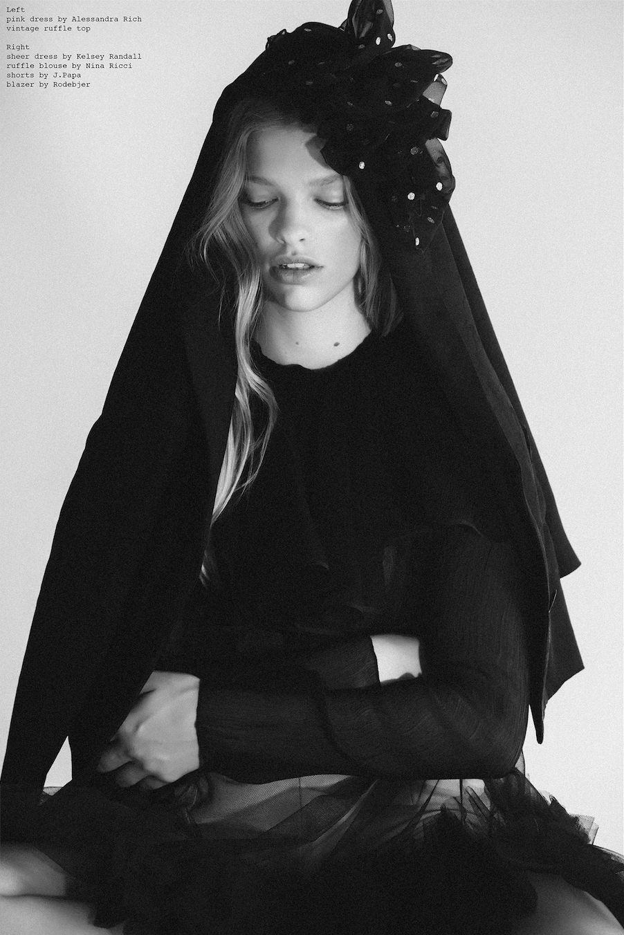 Copy of syn magazine kelsey randall emerging designer made-to-measure fashion editorial custom bespoke sheer black tulle cloud dress ruffle puff hem