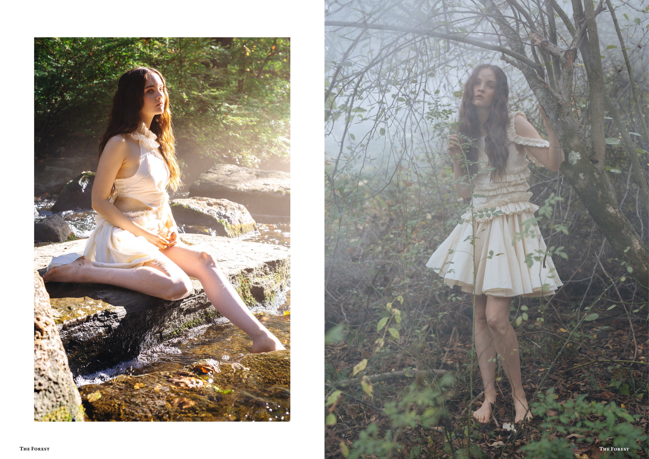 kelsey randall spencer ostrander smoke on the water bespoke muslin collection shoot the forest magazine