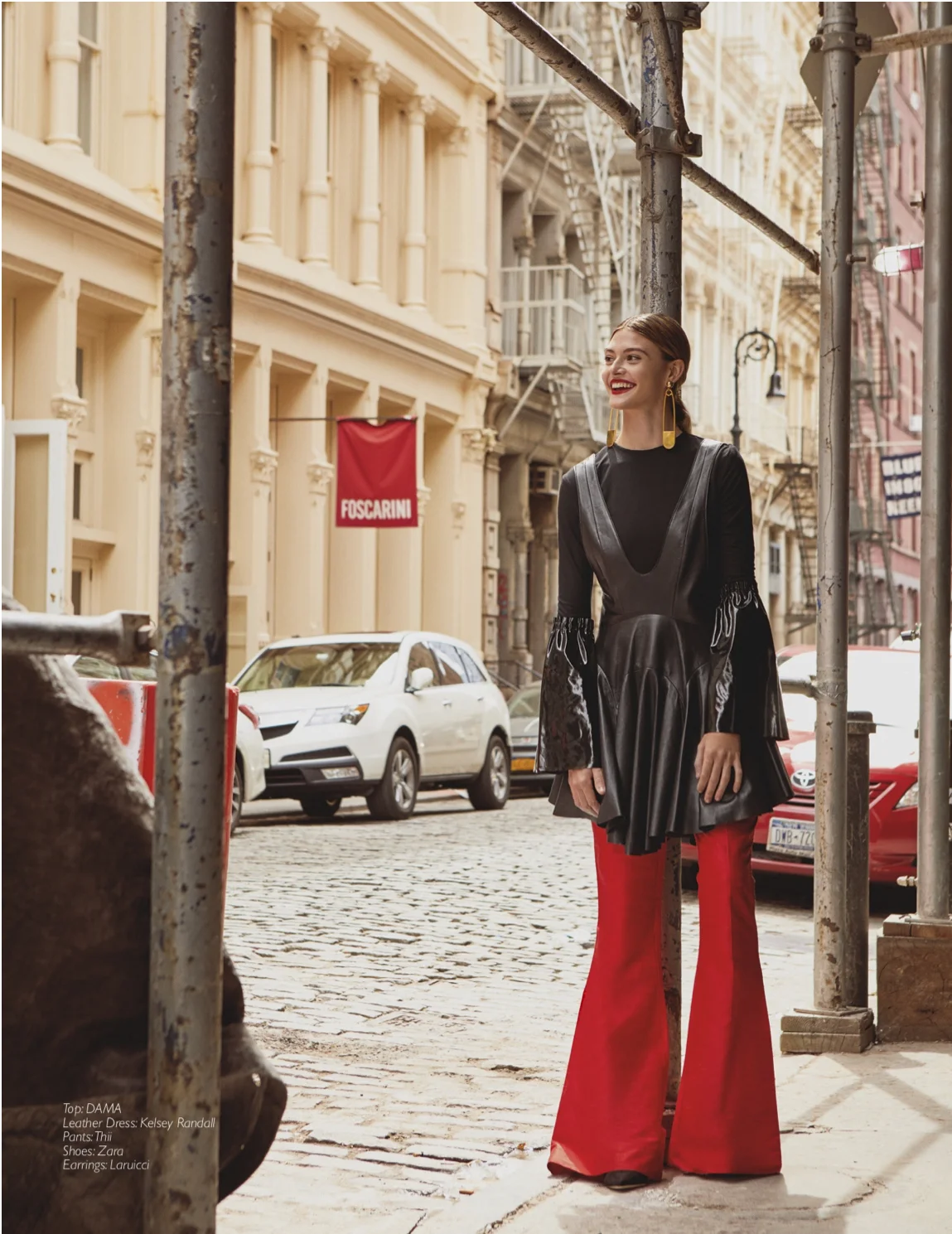 kelsey randall black leather jumper dress cesar balcazar raine magazine fashion editorial
