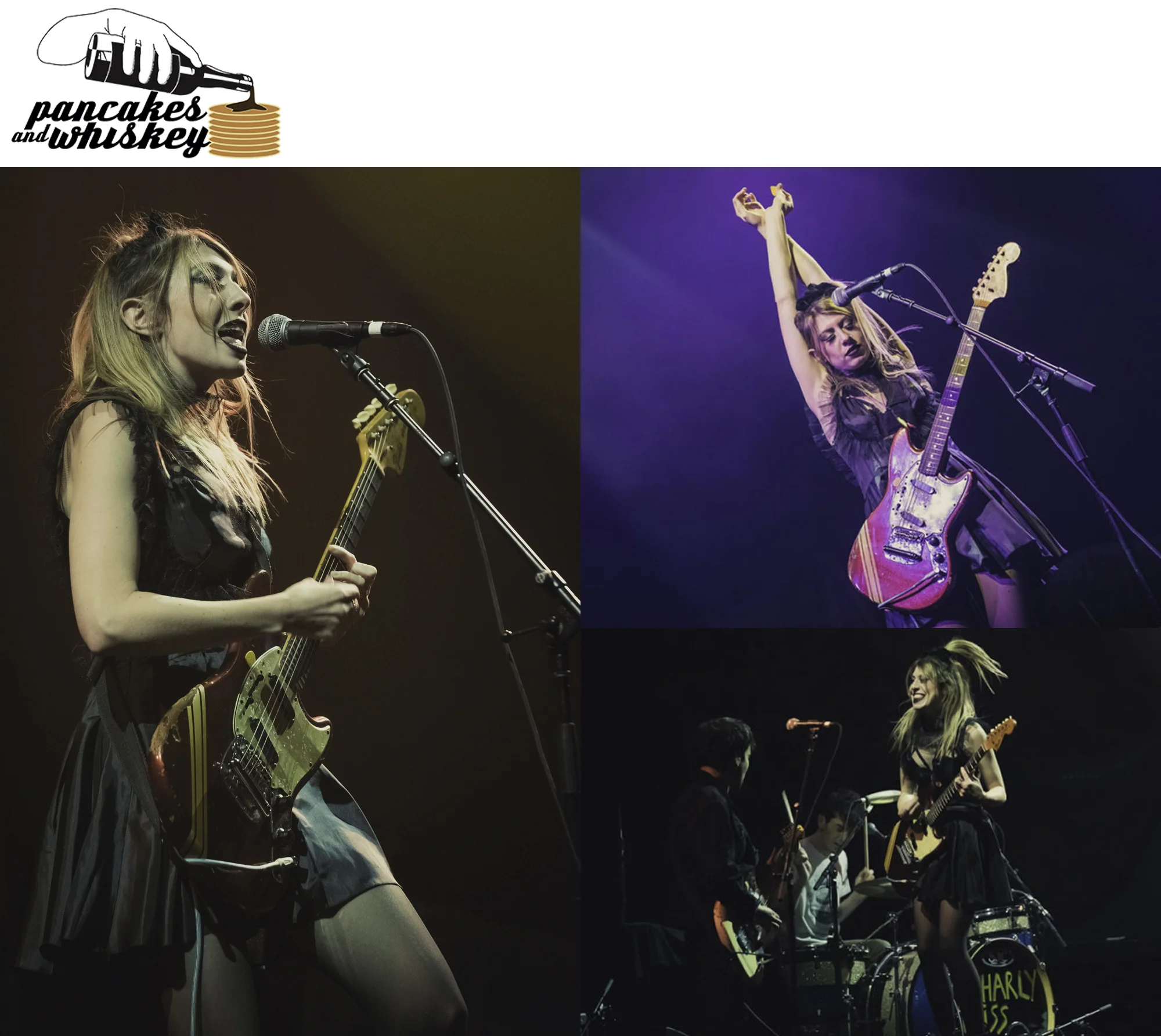 charly bliss death cab for cutie kings theater brooklyn sold out concert night 1 whiskey and pancakes blog lead singer eva hendricks wears kelsekelsey randall midnight navy black parachute taffeta and tulle puritan dress