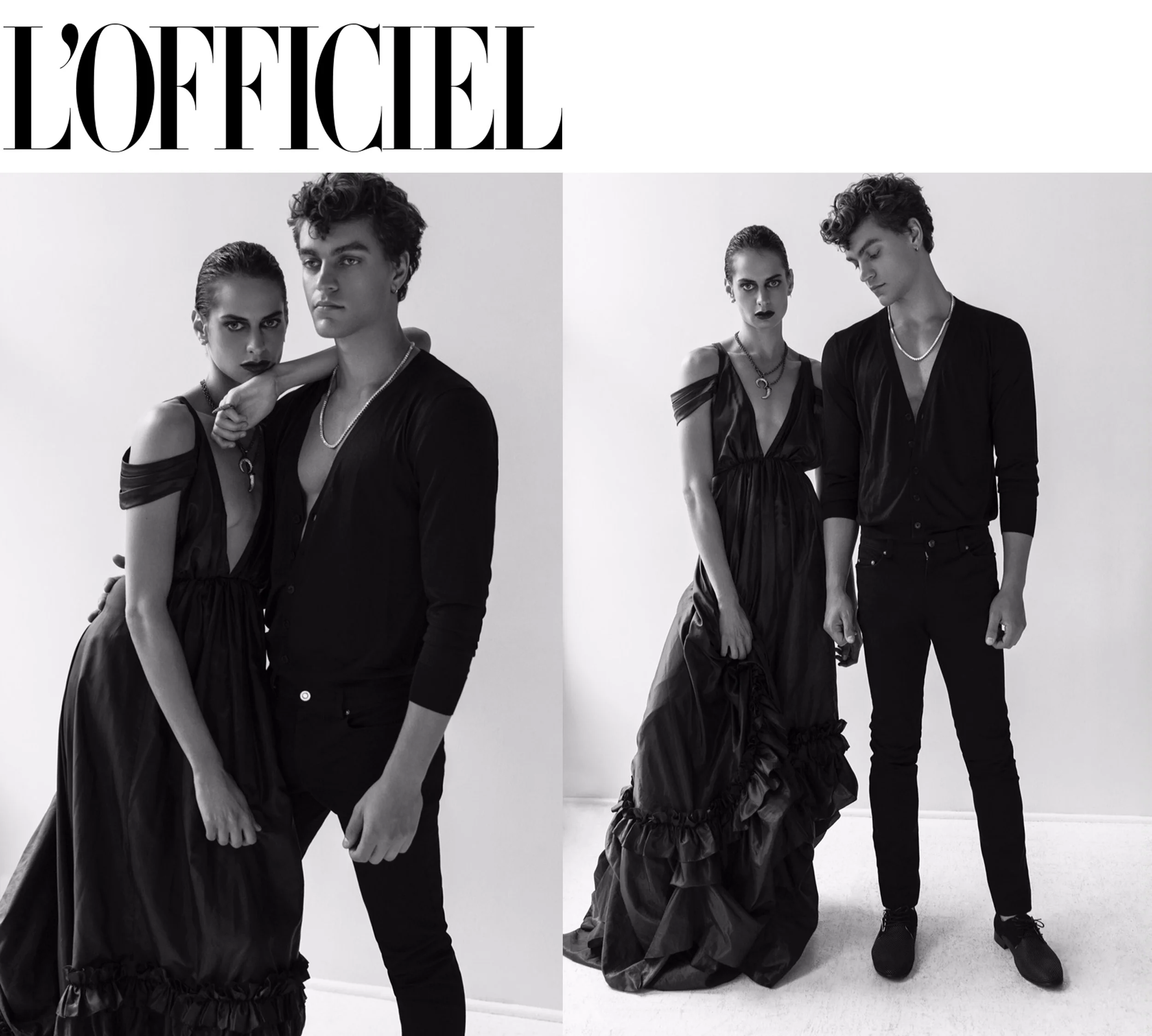 L’officiel fashion editorial featuring Kelsey Randall parachute taffeta bustle back gown dress red carpet fashion
