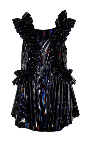 KELSEY RANDALL - shop all collections - MADE TO ORDER - STEFANI black vinyl ruffle dress KELSEY RANDALL - shop all collections - MADE TO ORDER - STEFANI black vinyl ruffle dress