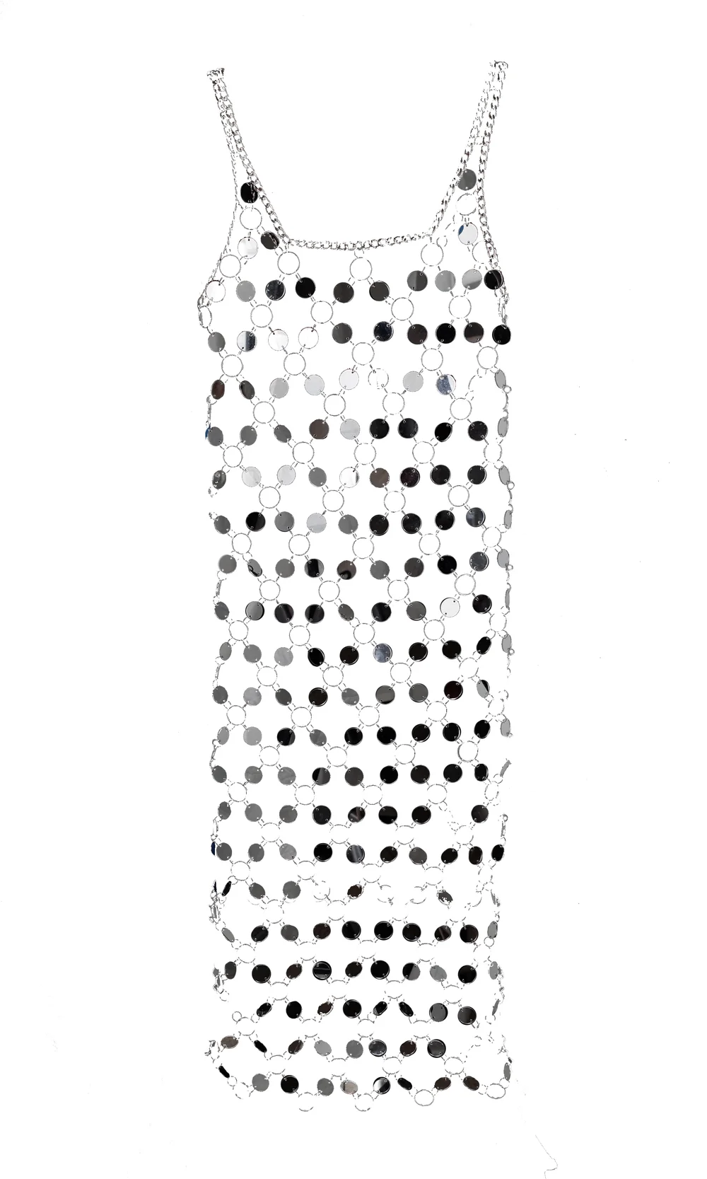 shop all collections - MADE TO ORDER - PACO long mirrored disc dress -  KELSEY RANDALL